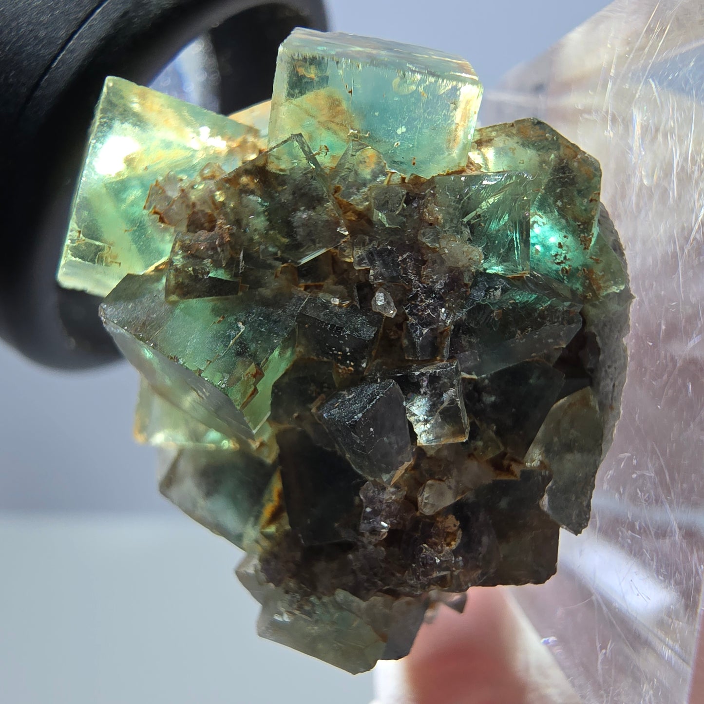 Spécimen de cube de fluorite fantôme, parquet vert Okorusu, Namibie 26 x 22 x 19 mm