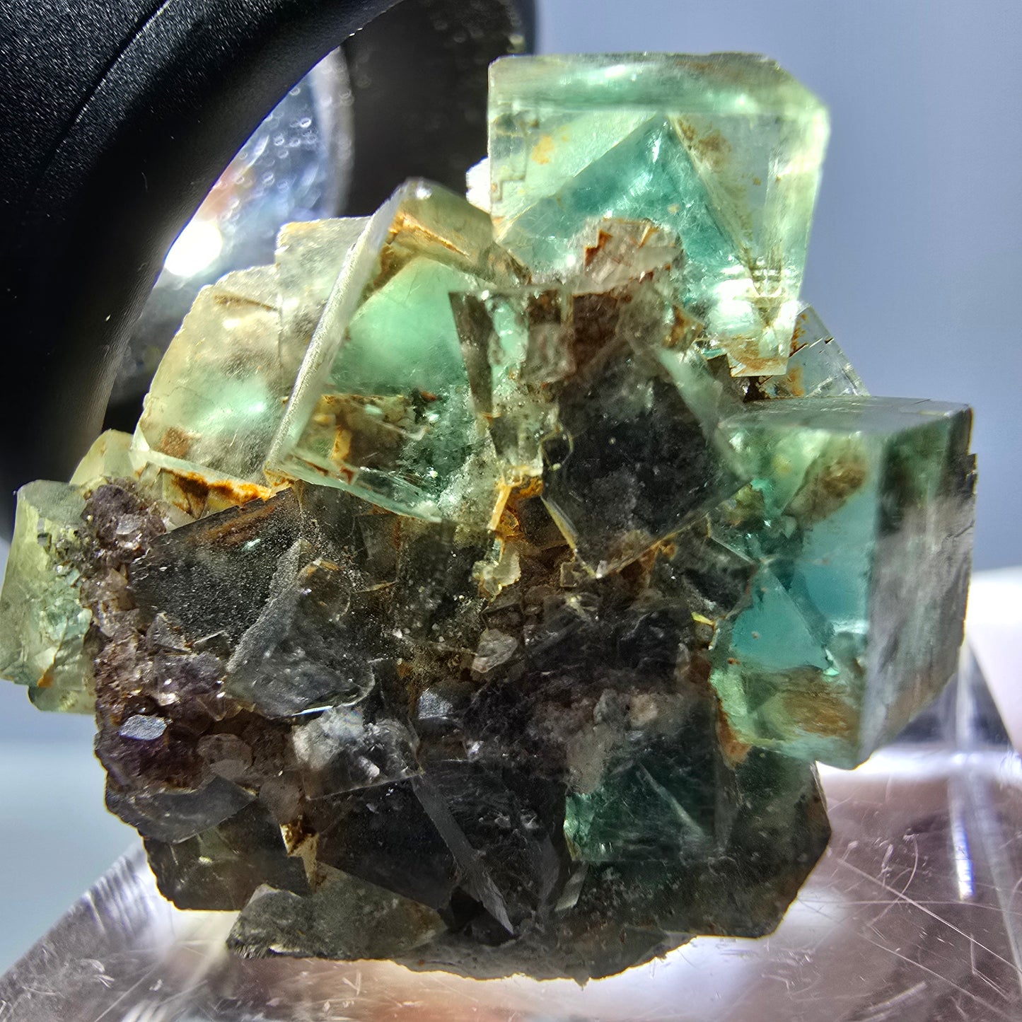 Spécimen de cube de fluorite fantôme, parquet vert Okorusu, Namibie 26 x 22 x 19 mm