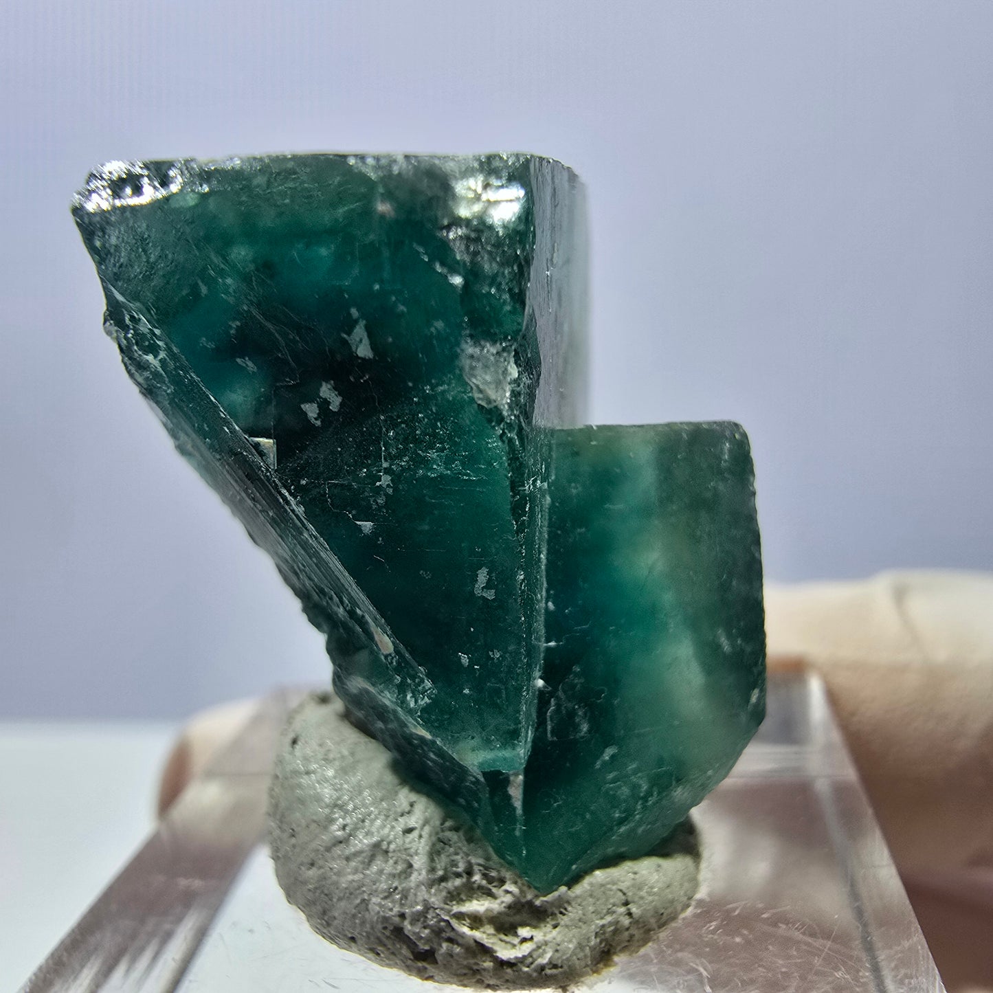 Spécimen de cube de fluorite fantôme, parquet vert Okorusu, Namibie 25 x 21 x 19 mm