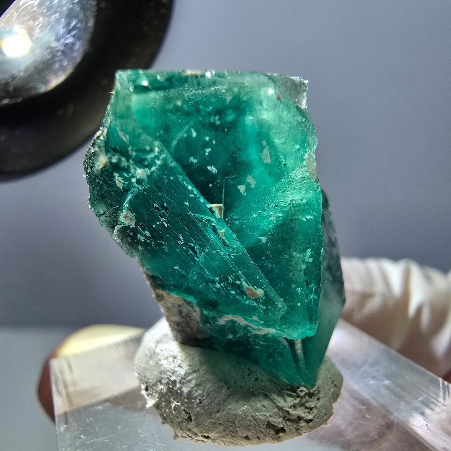 Spécimen de cube de fluorite fantôme, parquet vert Okorusu, Namibie 25 x 21 x 19 mm