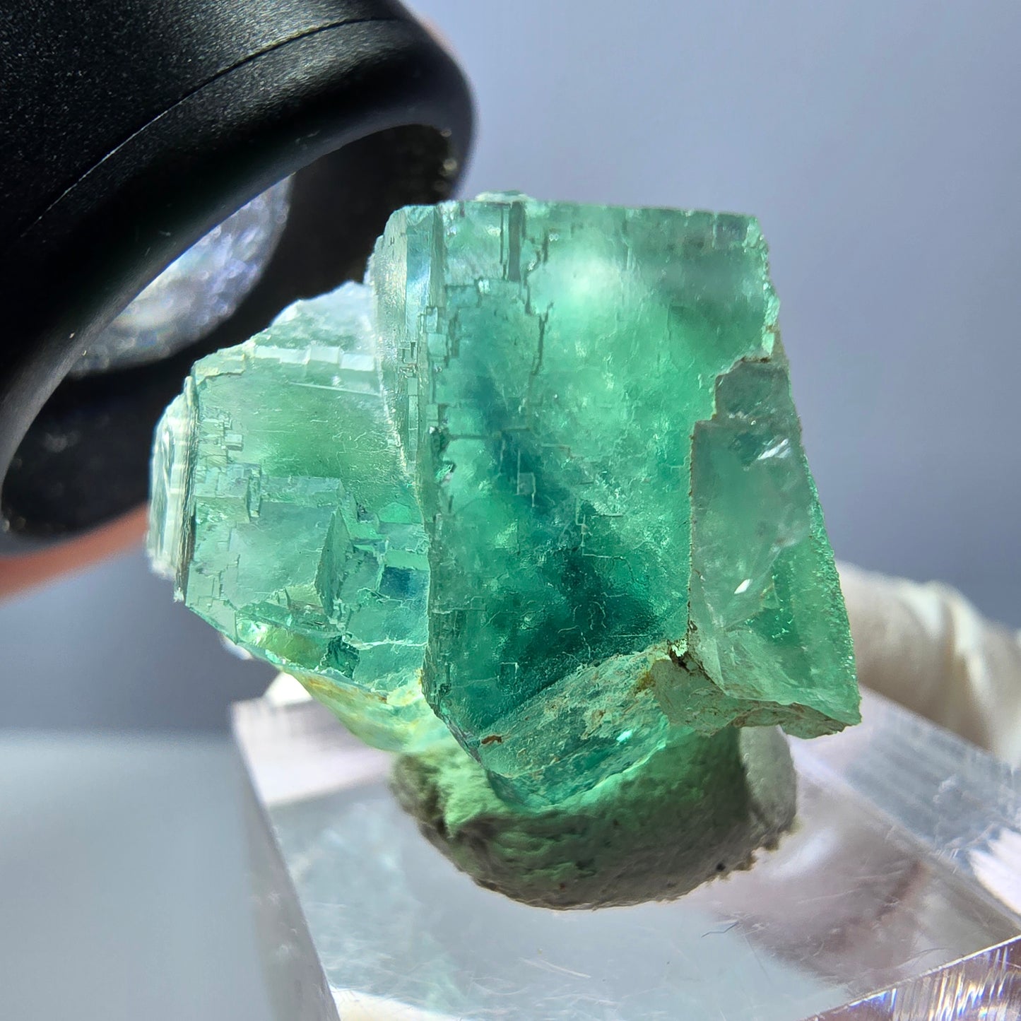 Phantom Fluorit Würfel Stufe, grün parkettiert Okorusu, Namibia 26*21*21mm