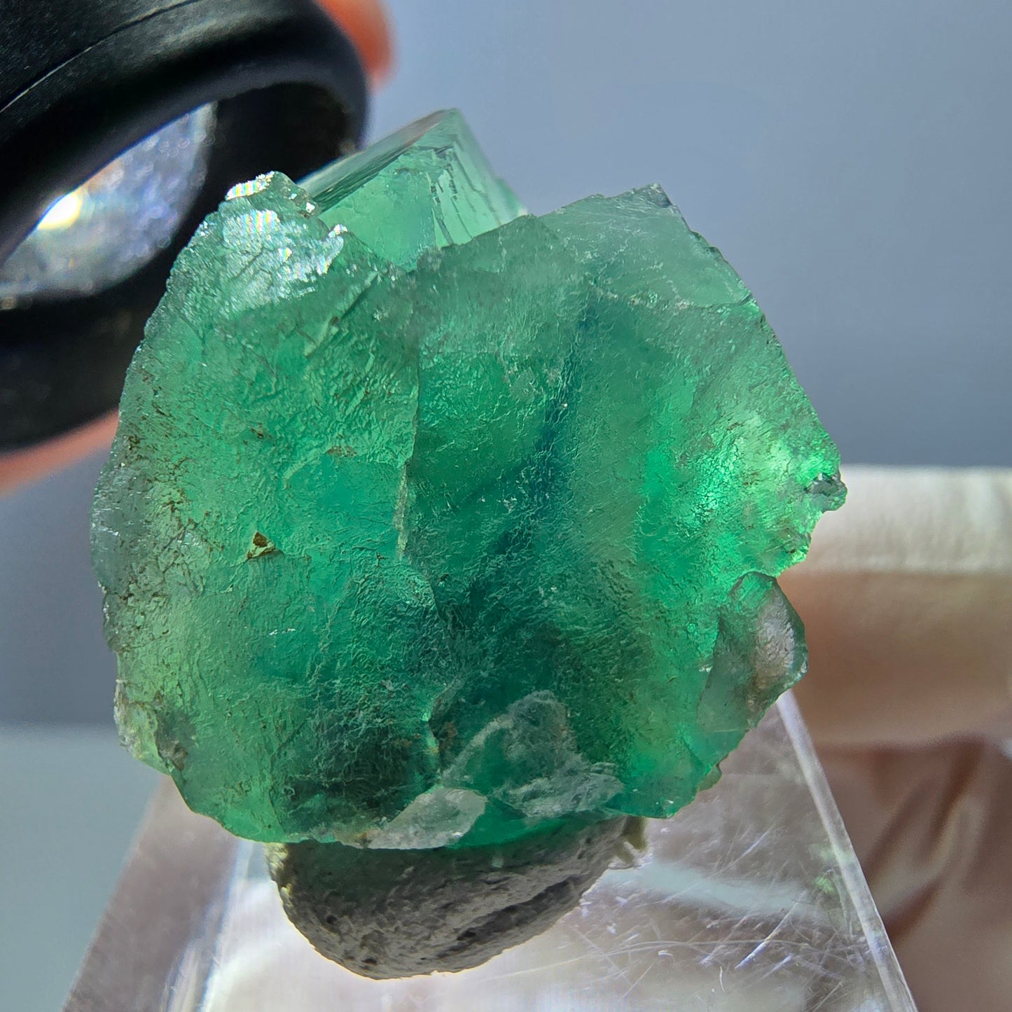 Phantom Fluorit Würfel Stufe, grün parkettiert Okorusu, Namibia 26*21*21mm
