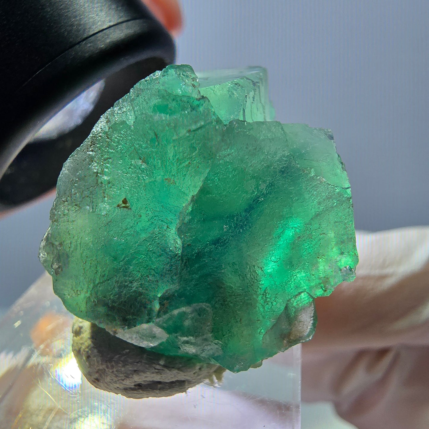 Phantom Fluorit Würfel Stufe, grün parkettiert Okorusu, Namibia 26*21*21mm