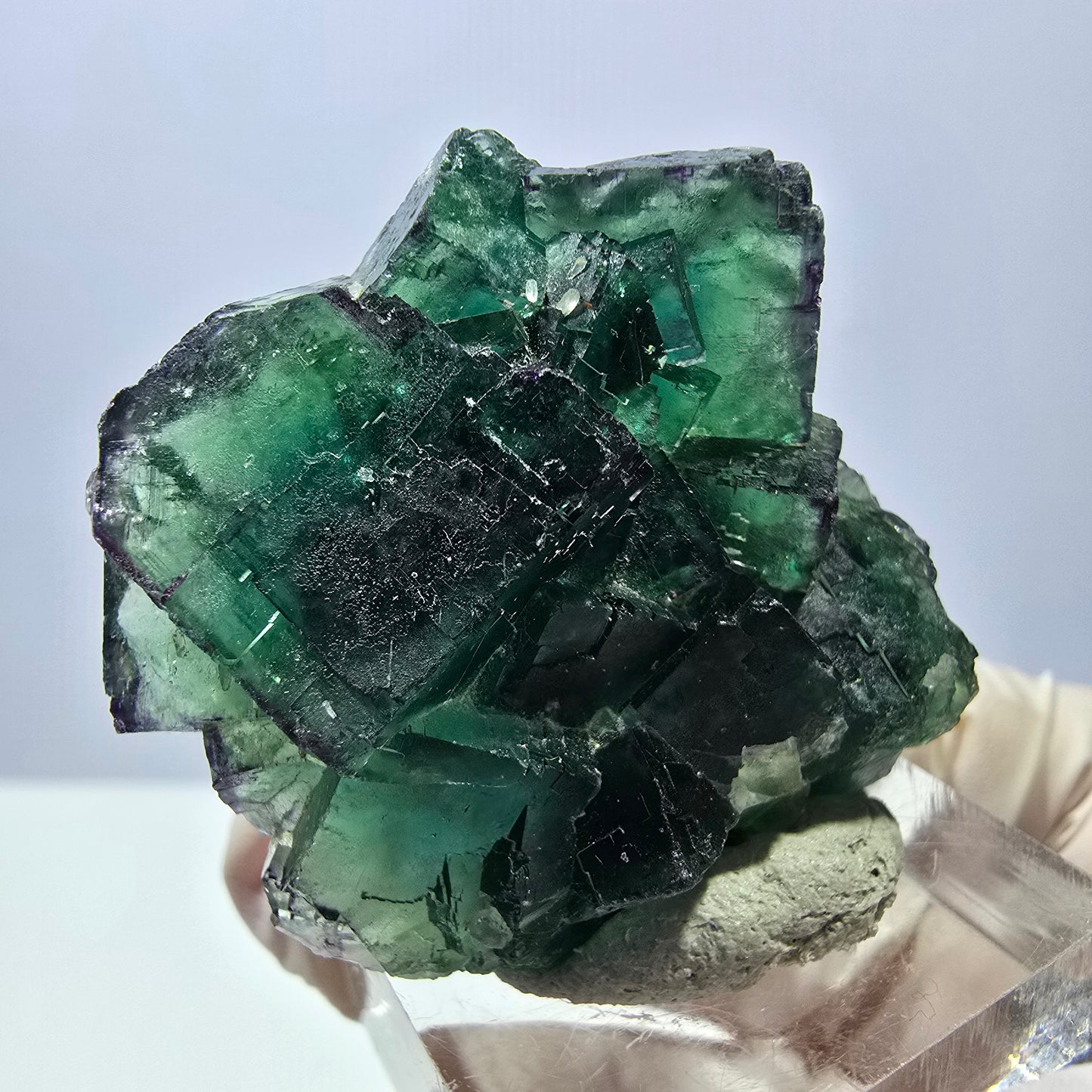 Spécimen de cube de fluorite fantôme, parquet vert Okorusu, Namibie 41 x 34 x 19 mm