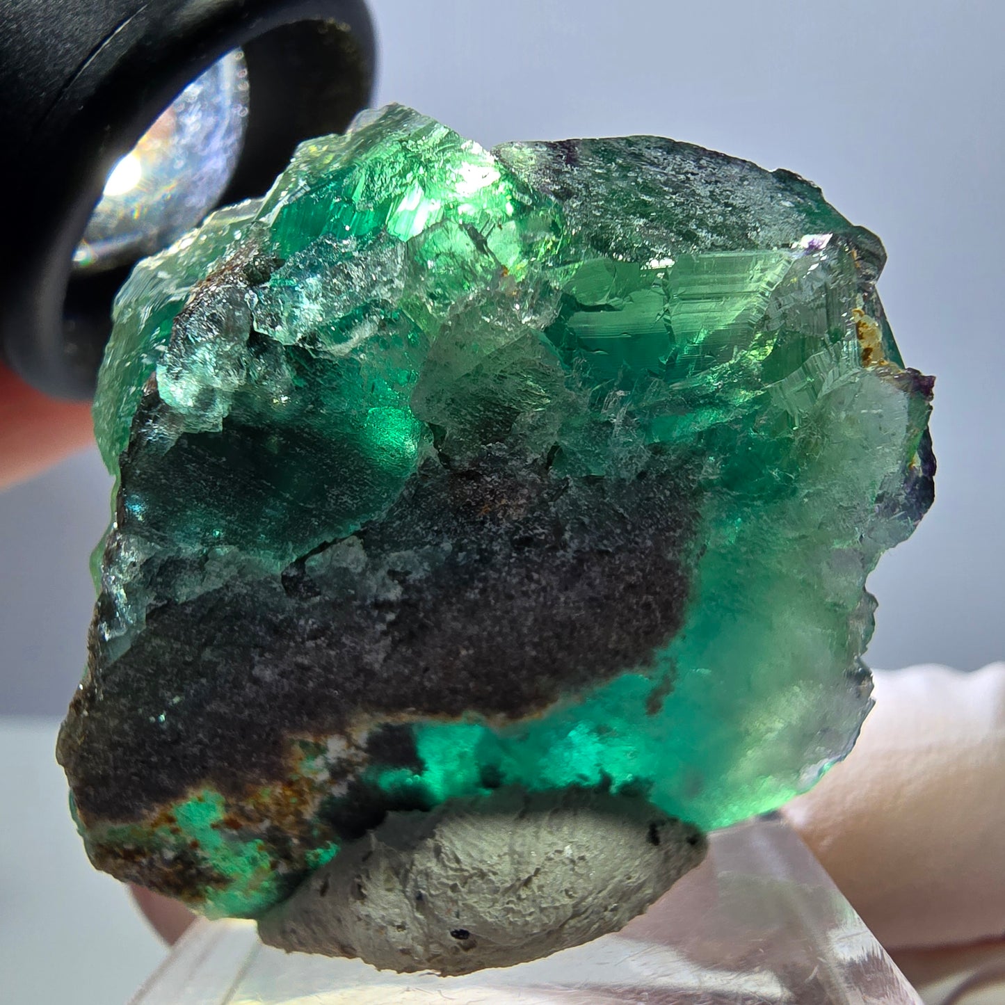 Spécimen de cube de fluorite fantôme, parquet vert Okorusu, Namibie 41 x 34 x 19 mm