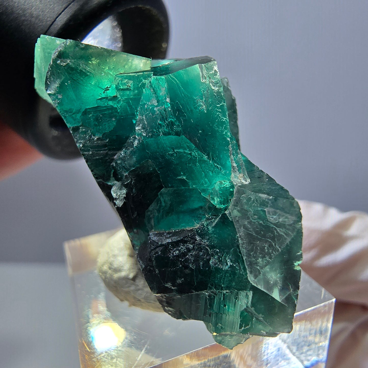 Spécimen de cube de fluorite fantôme, parquet vert Okorusu, Namibie 39 x 34 x 18 mm