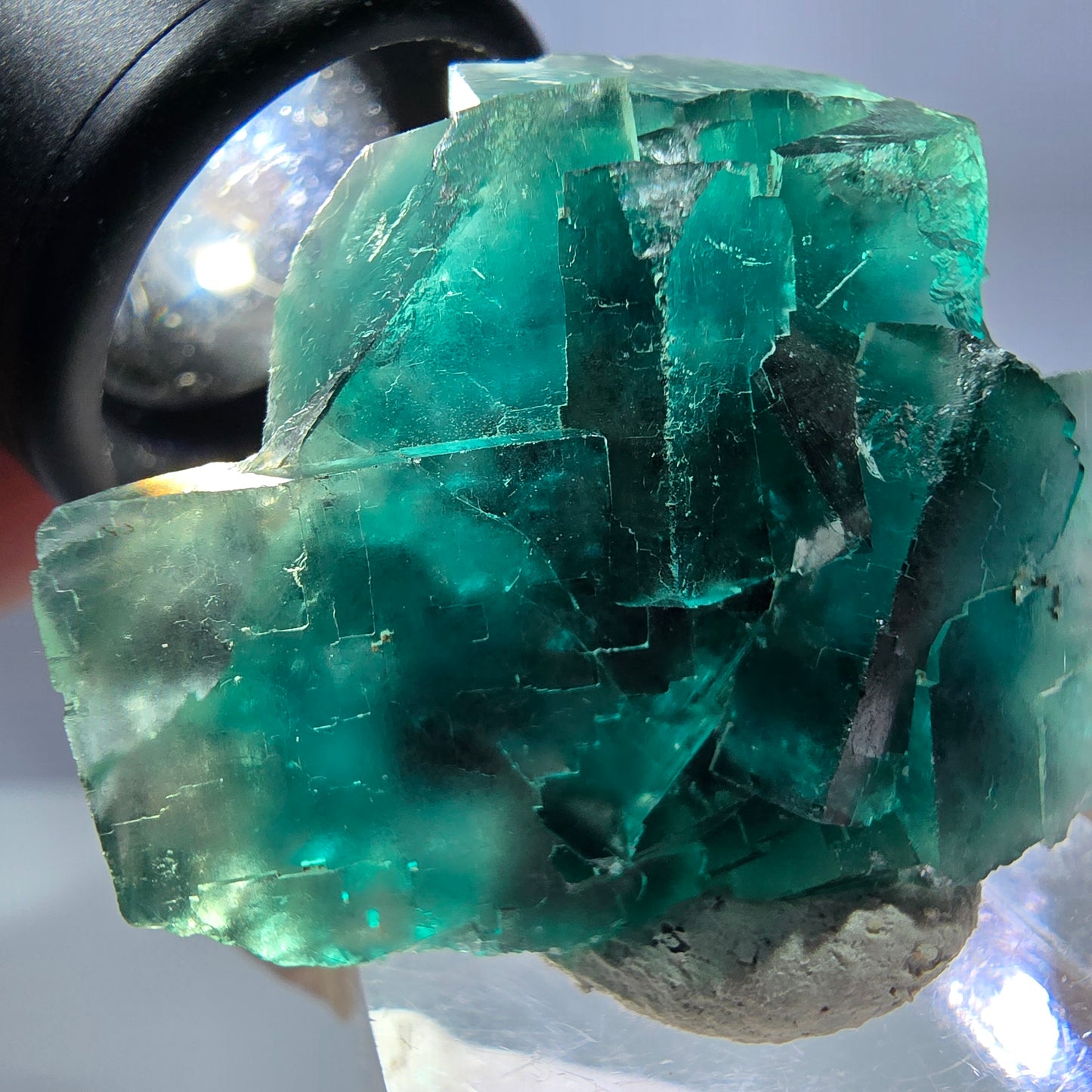 Spécimen de cube de fluorite fantôme, parquet vert Okorusu, Namibie 39 x 34 x 18 mm