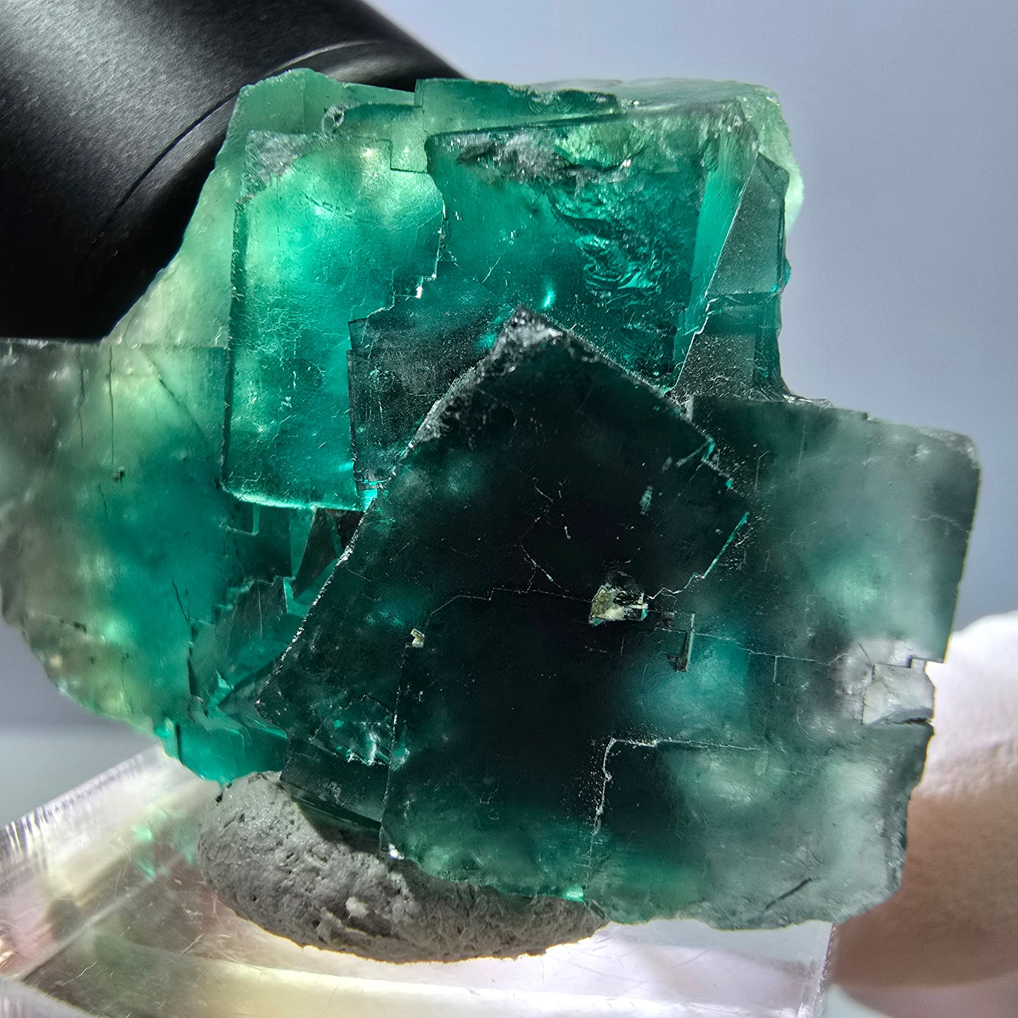 Spécimen de cube de fluorite fantôme, parquet vert Okorusu, Namibie 39 x 34 x 18 mm
