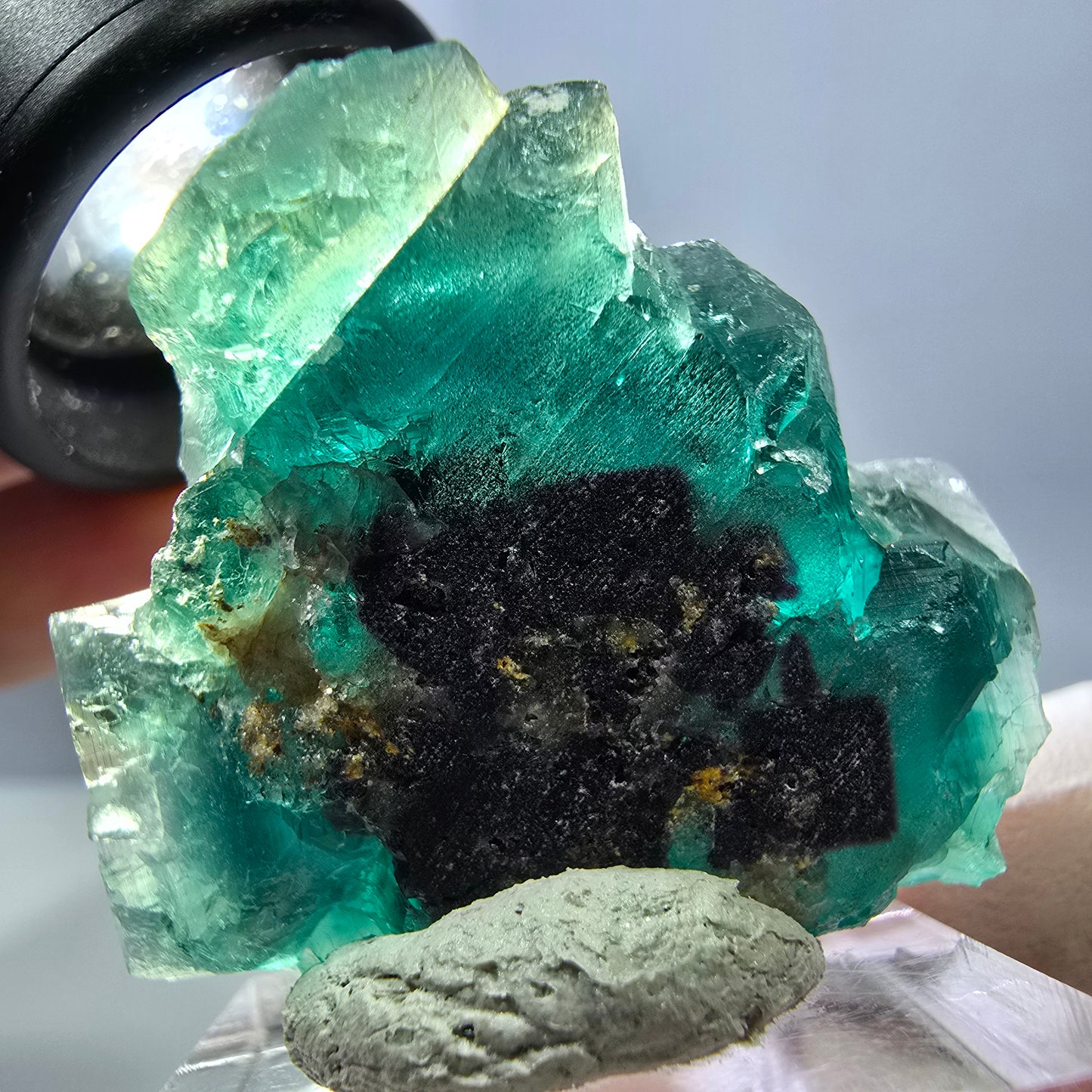 Spécimen de cube de fluorite fantôme, parquet vert Okorusu, Namibie 39 x 34 x 18 mm