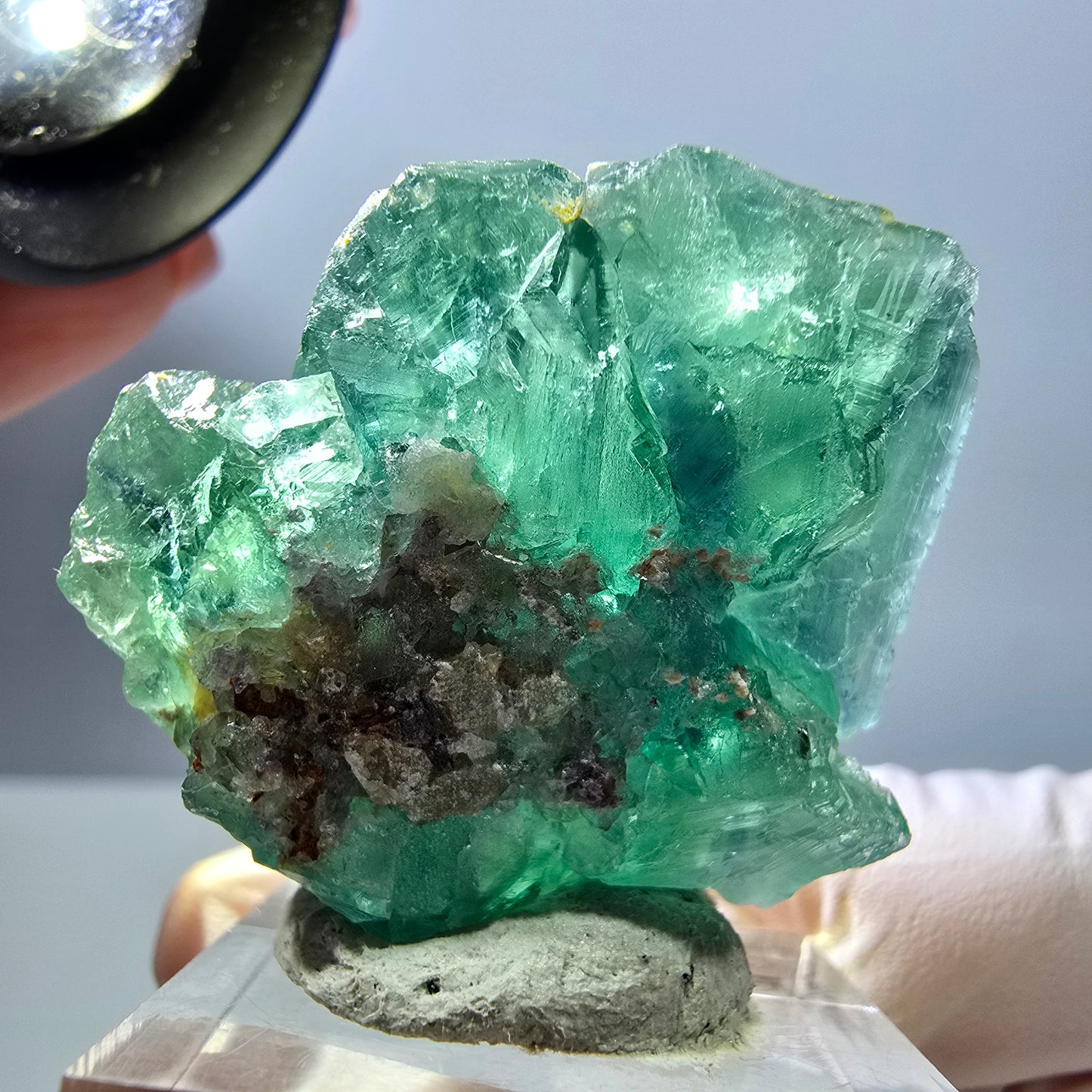Spécimen de cube de fluorite fantôme, parquet vert Okorusu, Namibie 36 x 36 x 18 mm
