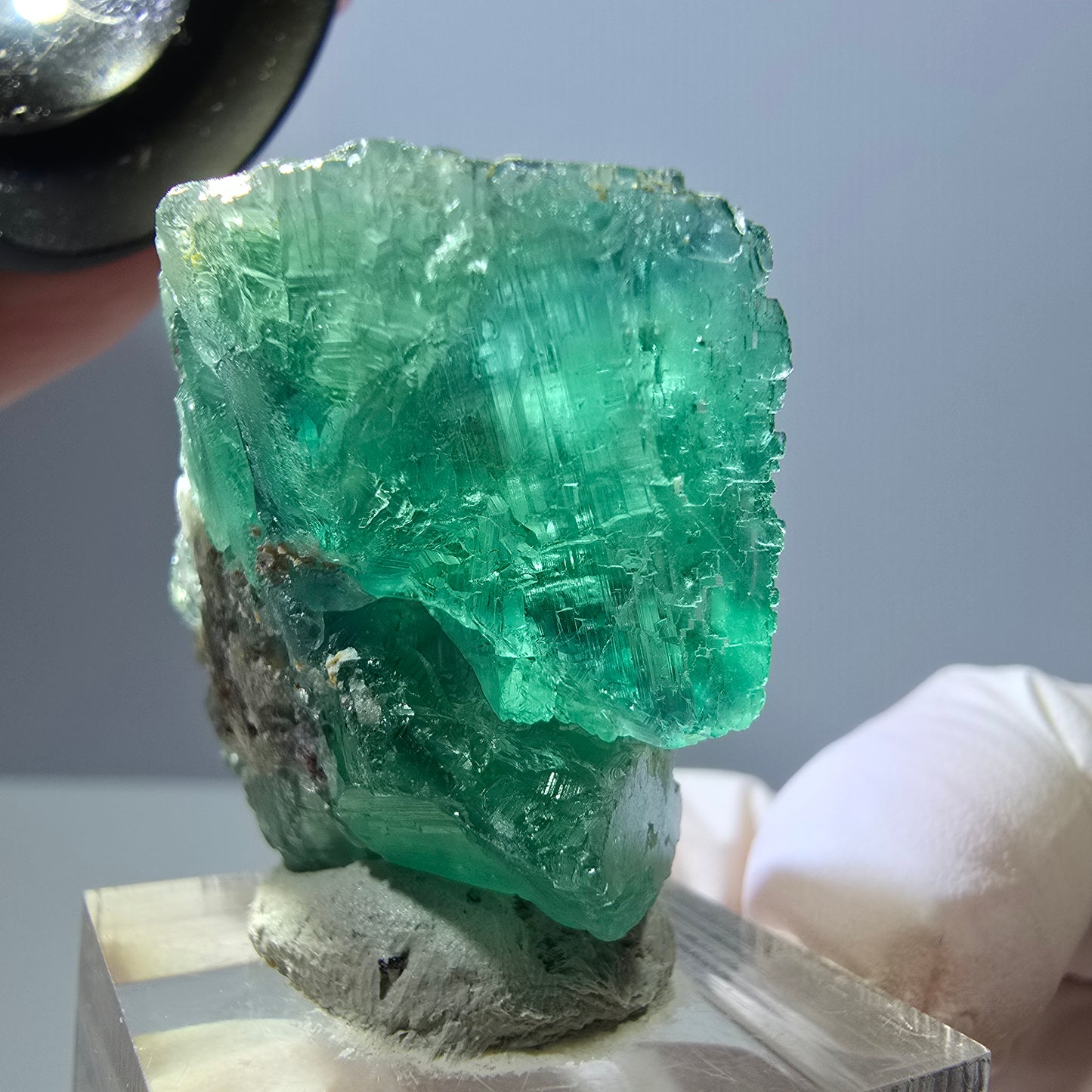 Spécimen de cube de fluorite fantôme, parquet vert Okorusu, Namibie 36 x 36 x 18 mm