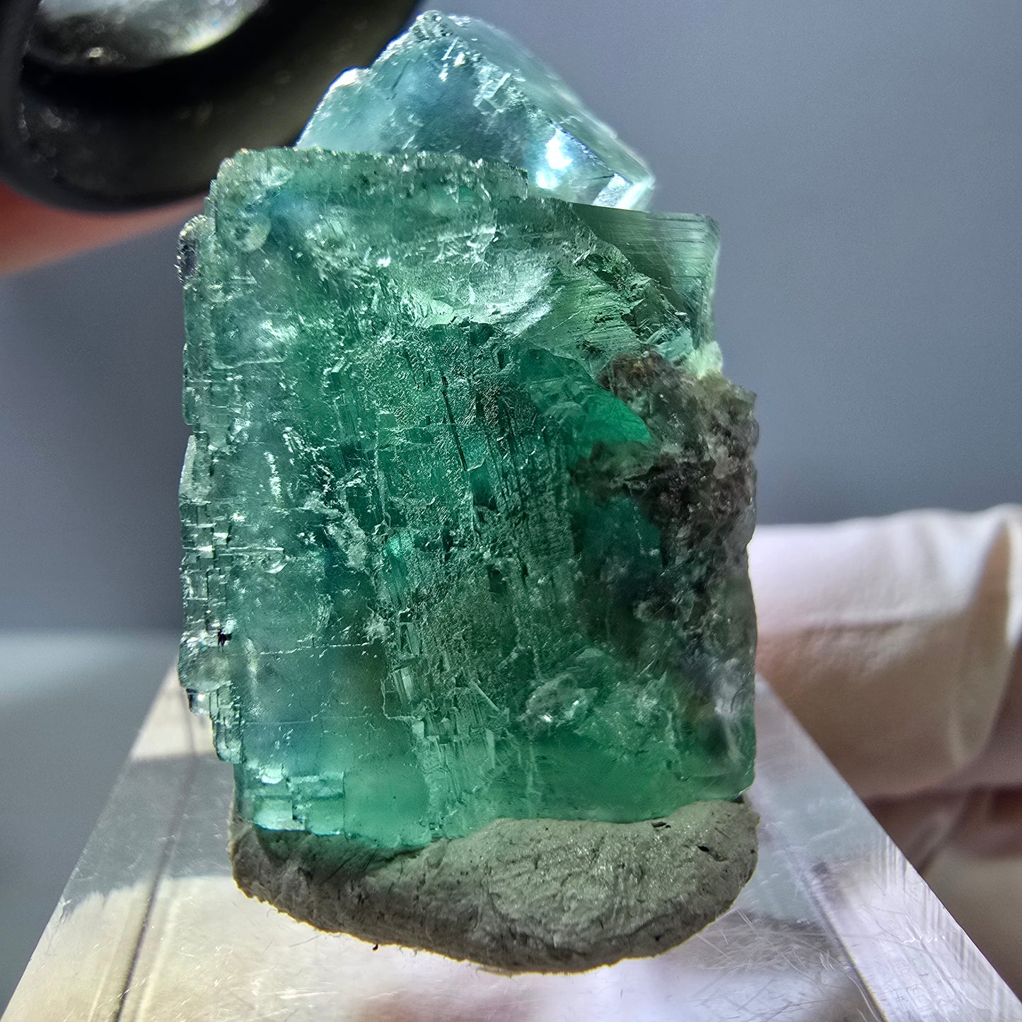Spécimen de cube de fluorite fantôme, parquet vert Okorusu, Namibie 29 x 22 x 19 mm
