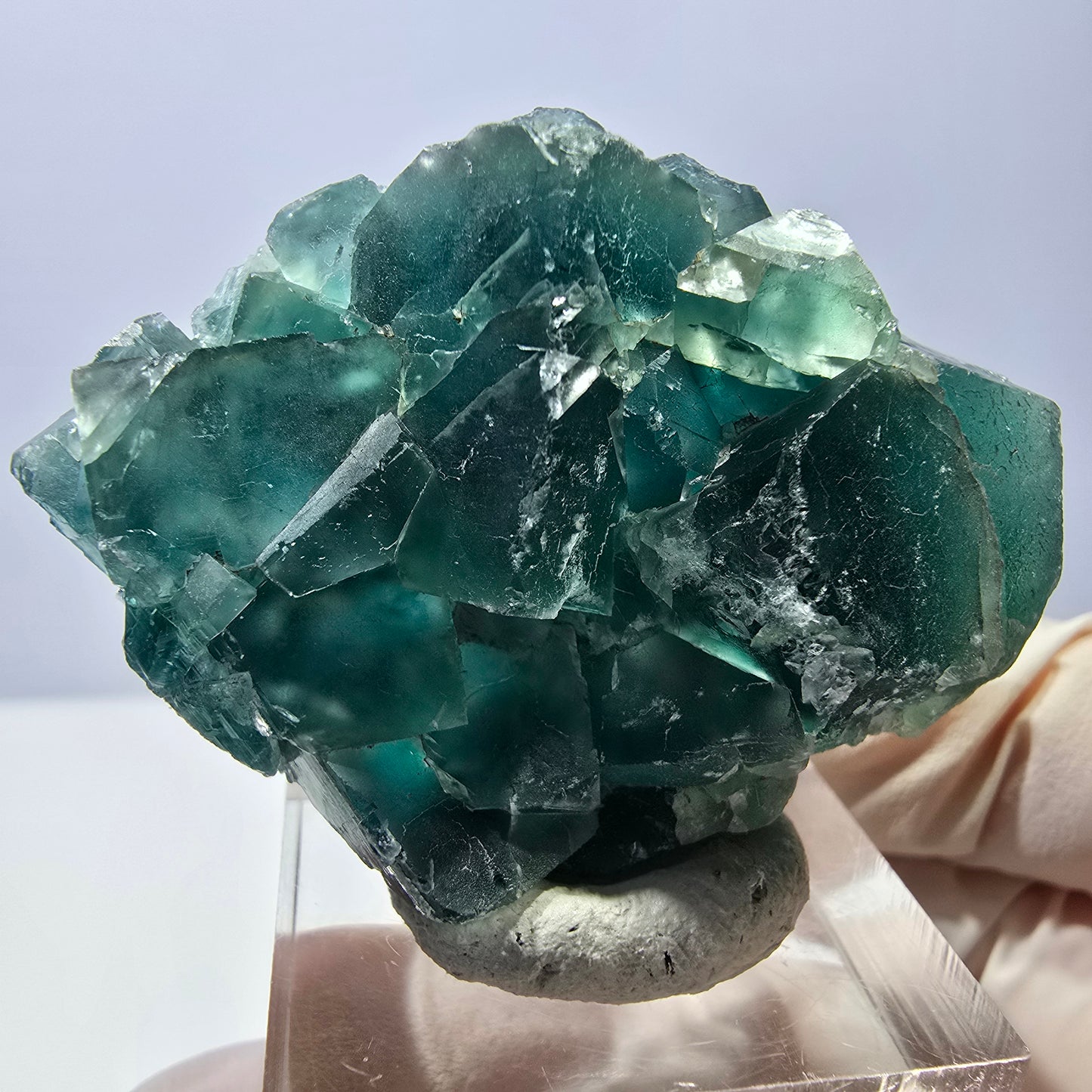 Phantom Fluorit Würfel Stufe, grün parkettiert Okorusu, Namibia 41*36*13mm