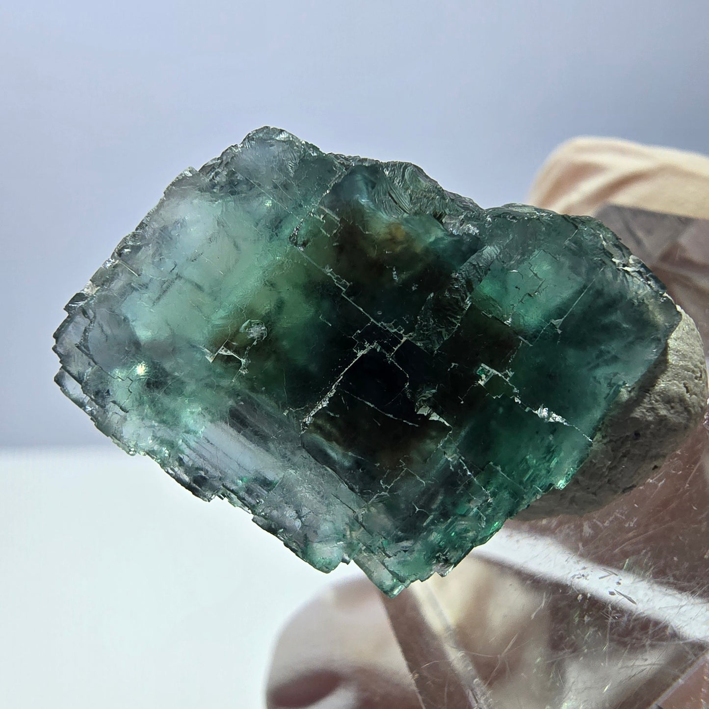 Phantom Fluorit Würfel Stufe, grün parkettiert Okorusu, Namibia 21*20*17mm