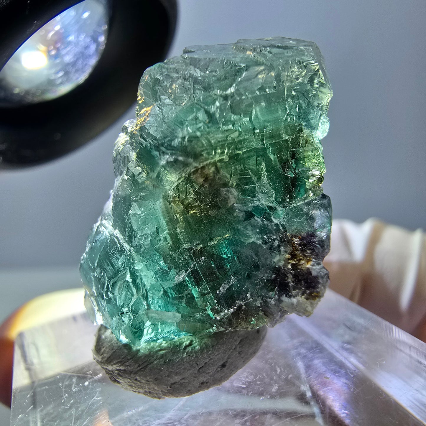 Phantom Fluorit Würfel Stufe, grün parkettiert Okorusu, Namibia 21*20*17mm