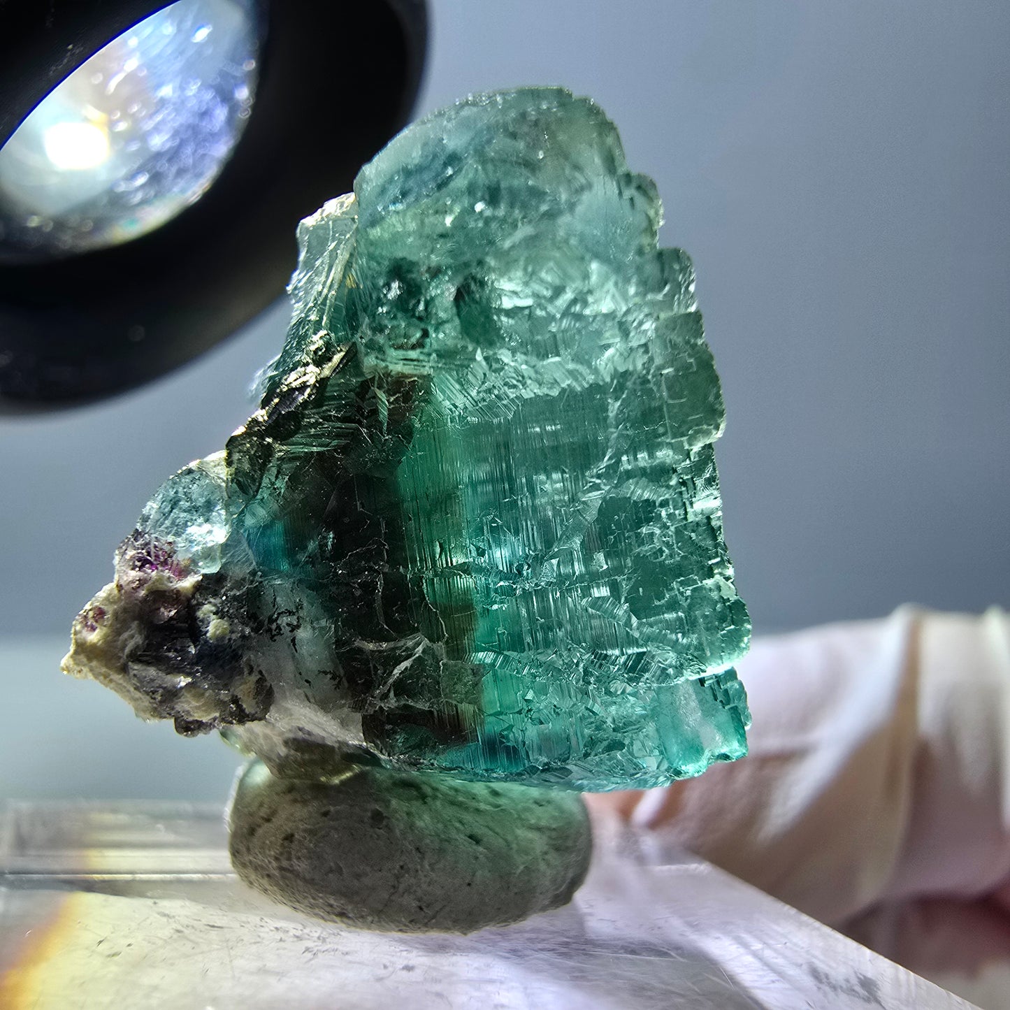 Phantom Fluorit Würfel Stufe, grün parkettiert Okorusu, Namibia 21*20*17mm