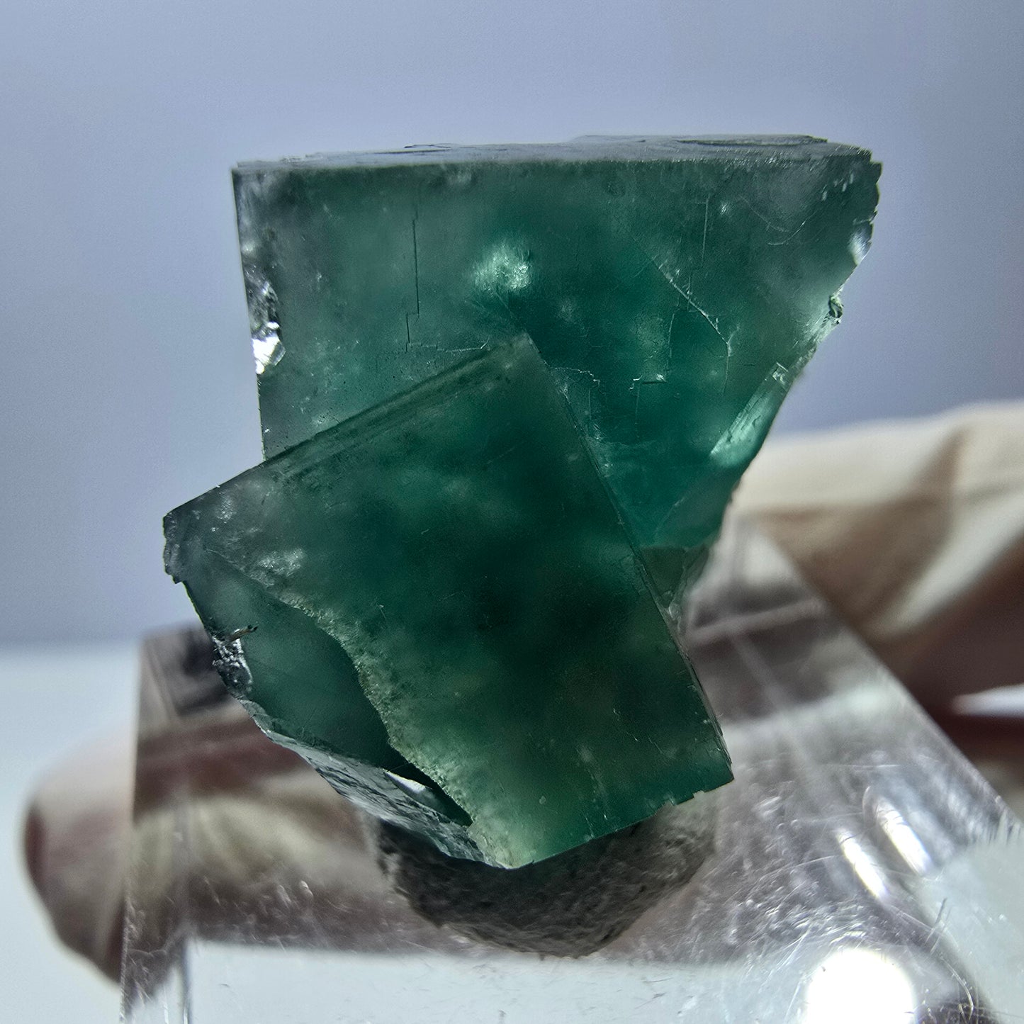 Phantom Fluorit Würfel Stufe, grün parkettiert Okorusu, Namibia 23*22*13mm