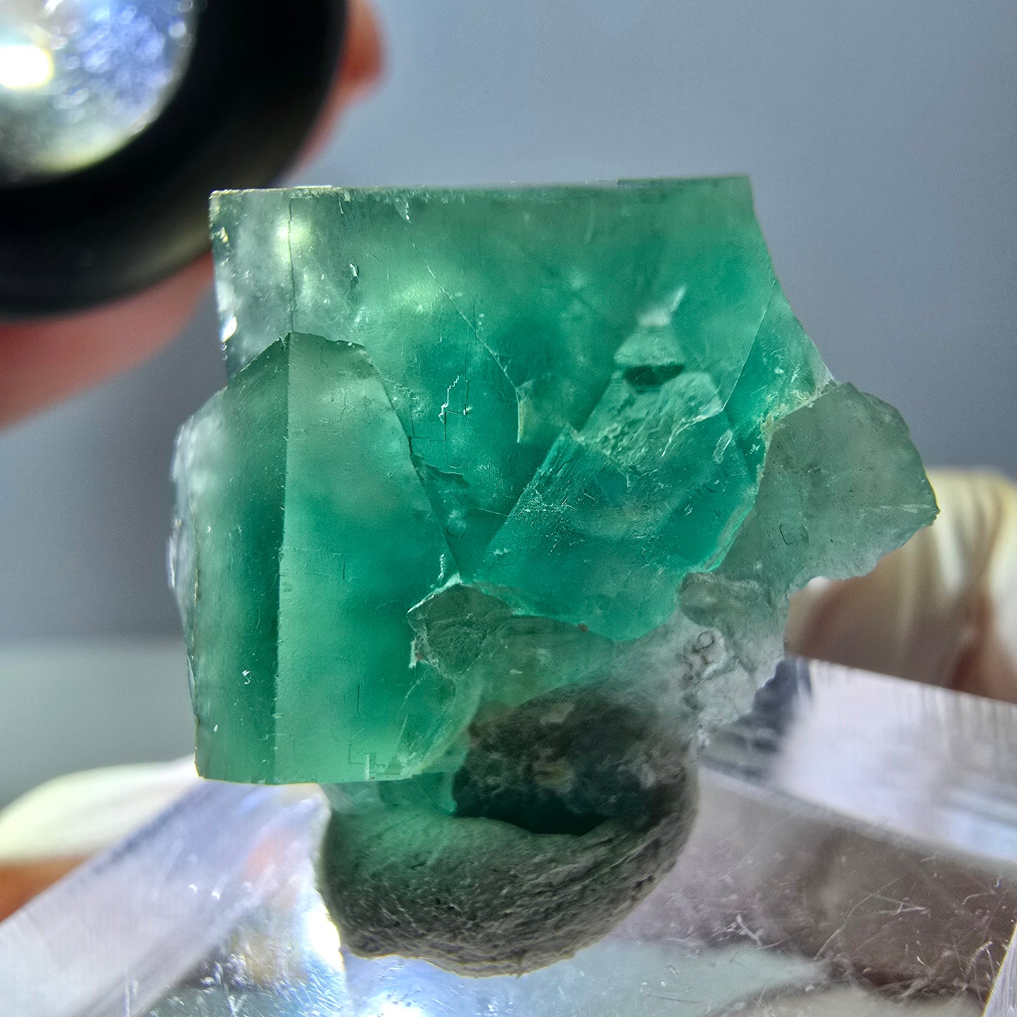 Phantom Fluorit Würfel Stufe, grün parkettiert Okorusu, Namibia 23*22*13mm