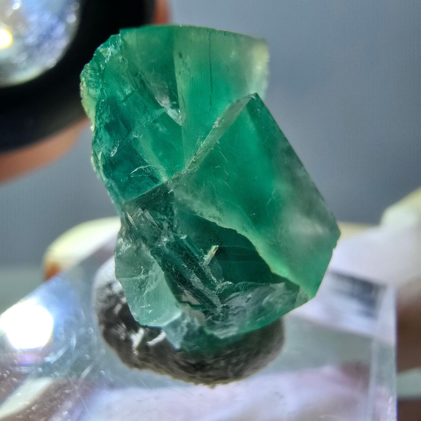 Phantom Fluorit Würfel Stufe, grün parkettiert Okorusu, Namibia 23*22*13mm