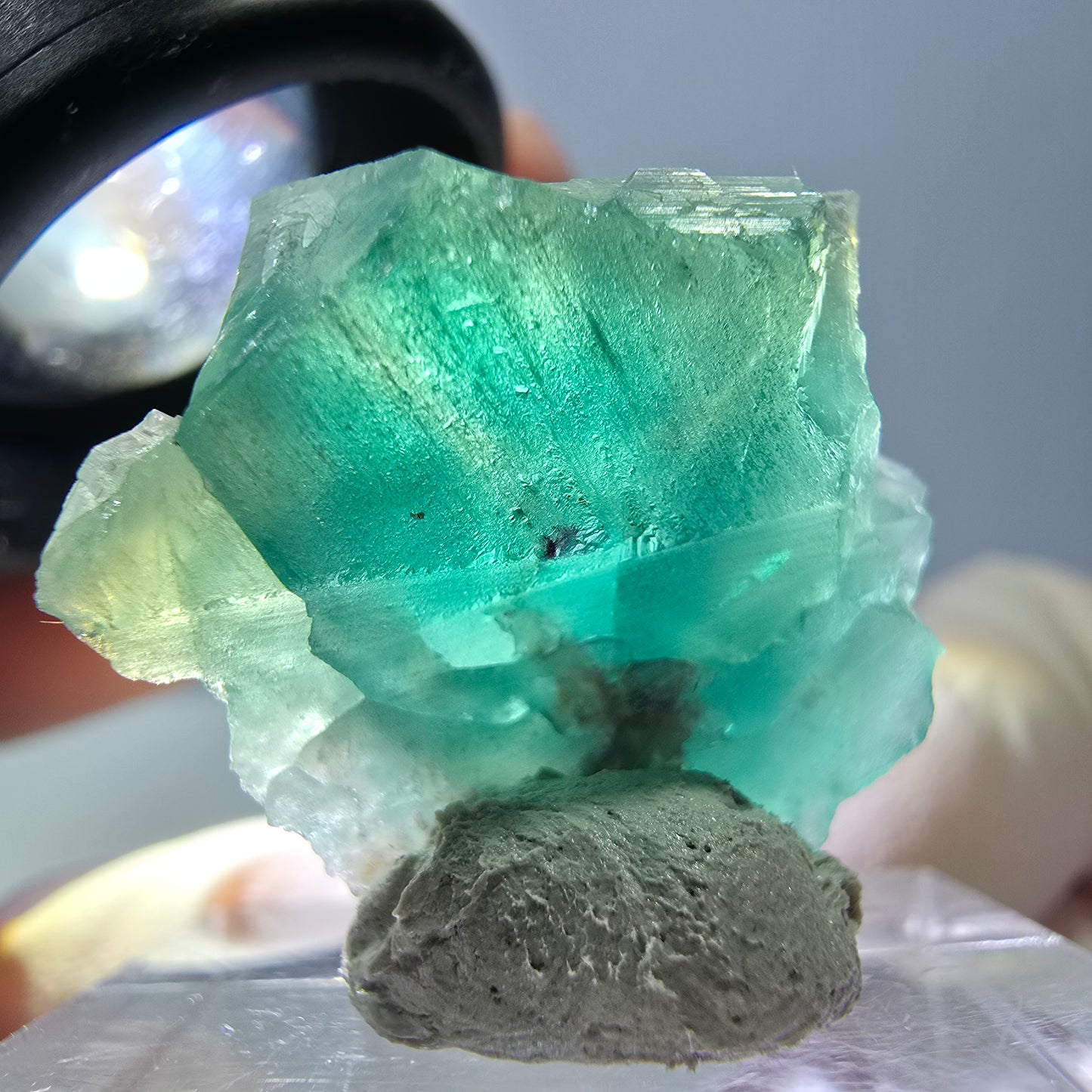 Phantom Fluorit Würfel Stufe, grün parkettiert Okorusu, Namibia 23*22*13mm