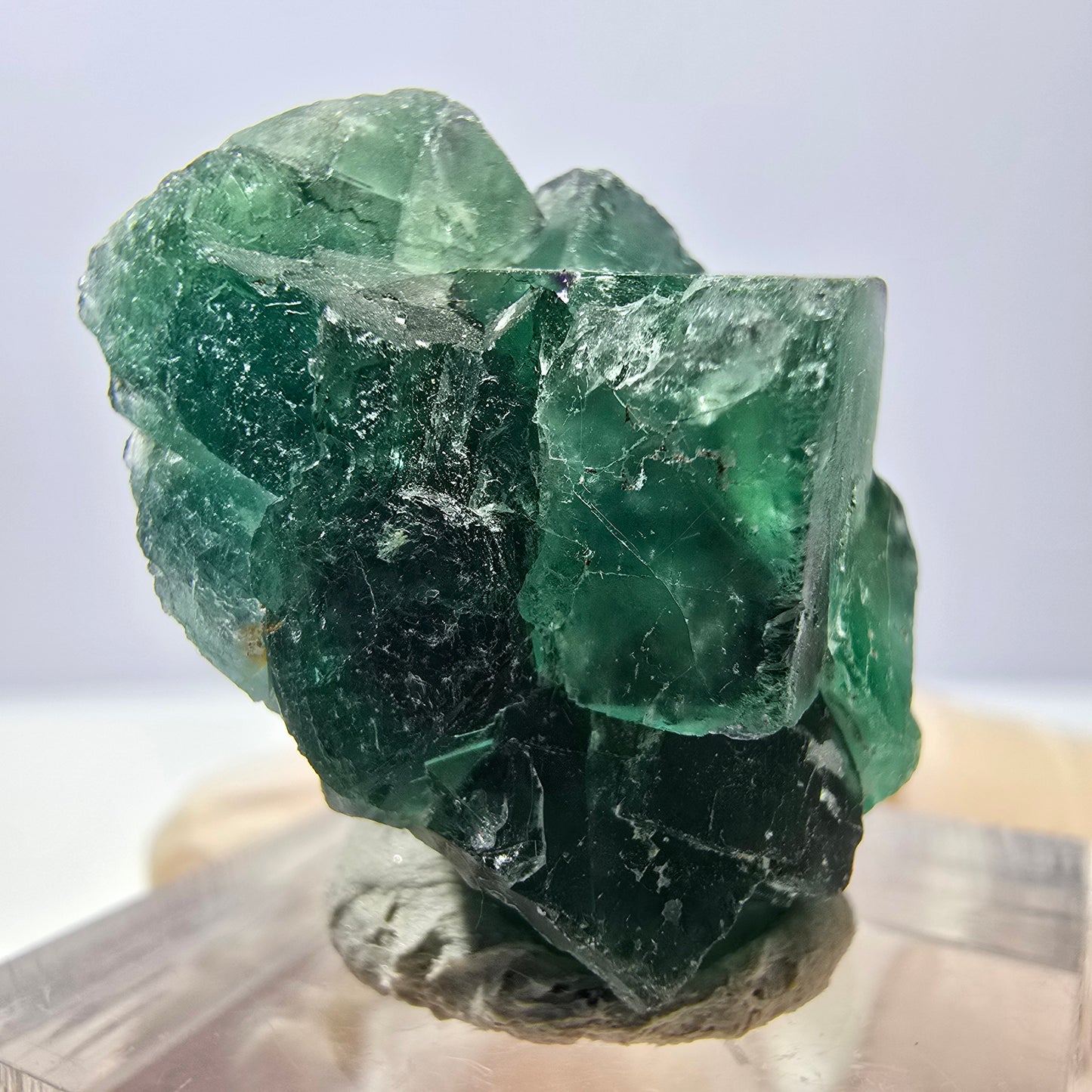 Phantom Fluorit Würfel Stufe, grün parkettiert Okorusu, Namibia 28*24*18mm