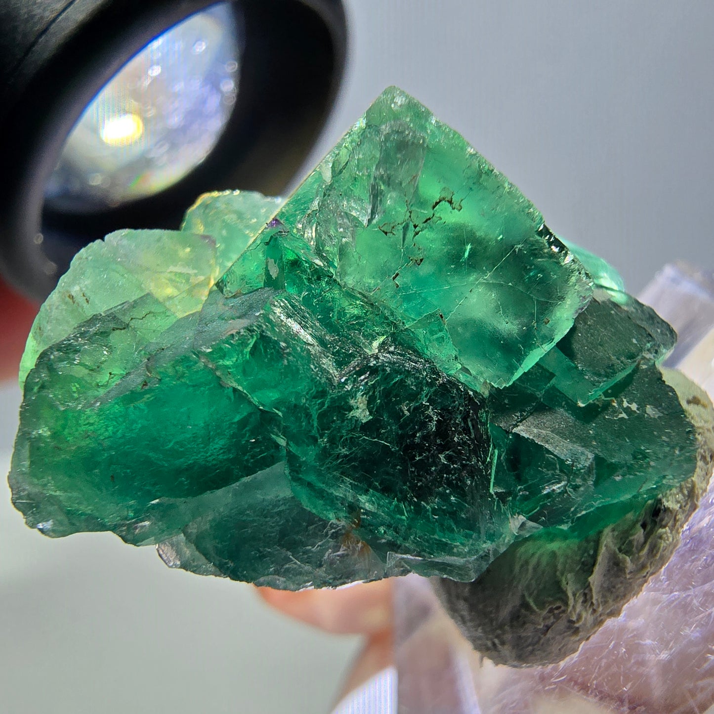 Phantom Fluorit Würfel Stufe, grün parkettiert Okorusu, Namibia 28*24*18mm