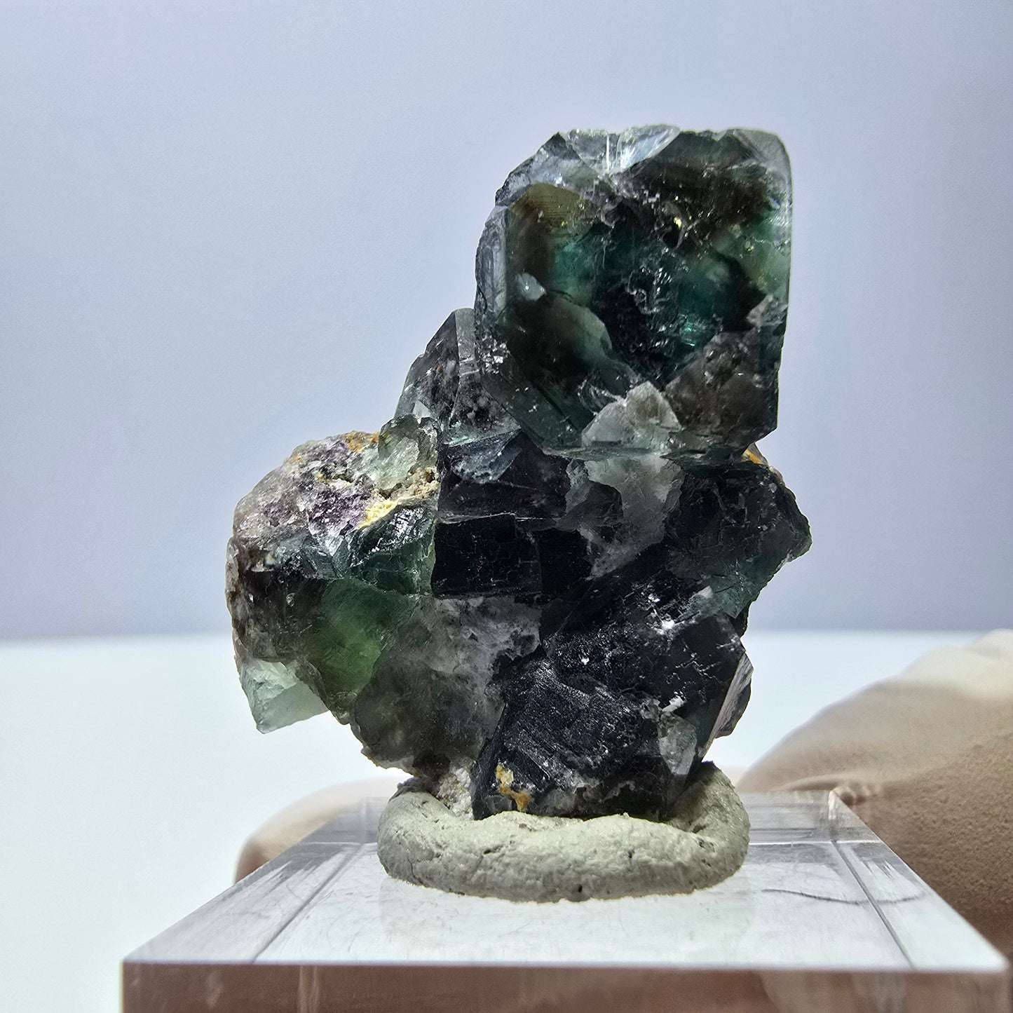 Spécimen de cube de fluorite fantôme, parquet vert Okorusu, Namibie 32 x 26 x 24 mm