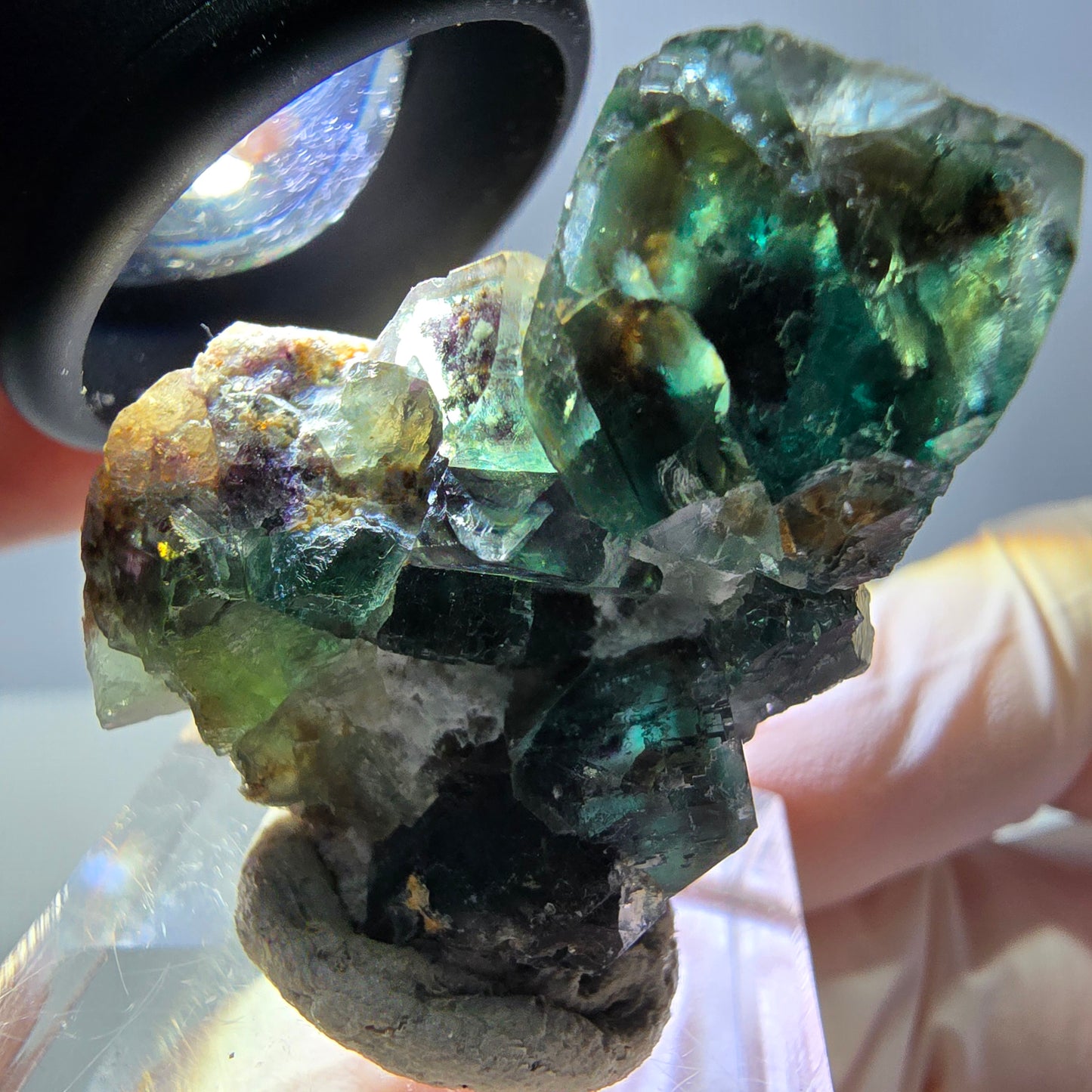 Spécimen de cube de fluorite fantôme, parquet vert Okorusu, Namibie 32 x 26 x 24 mm