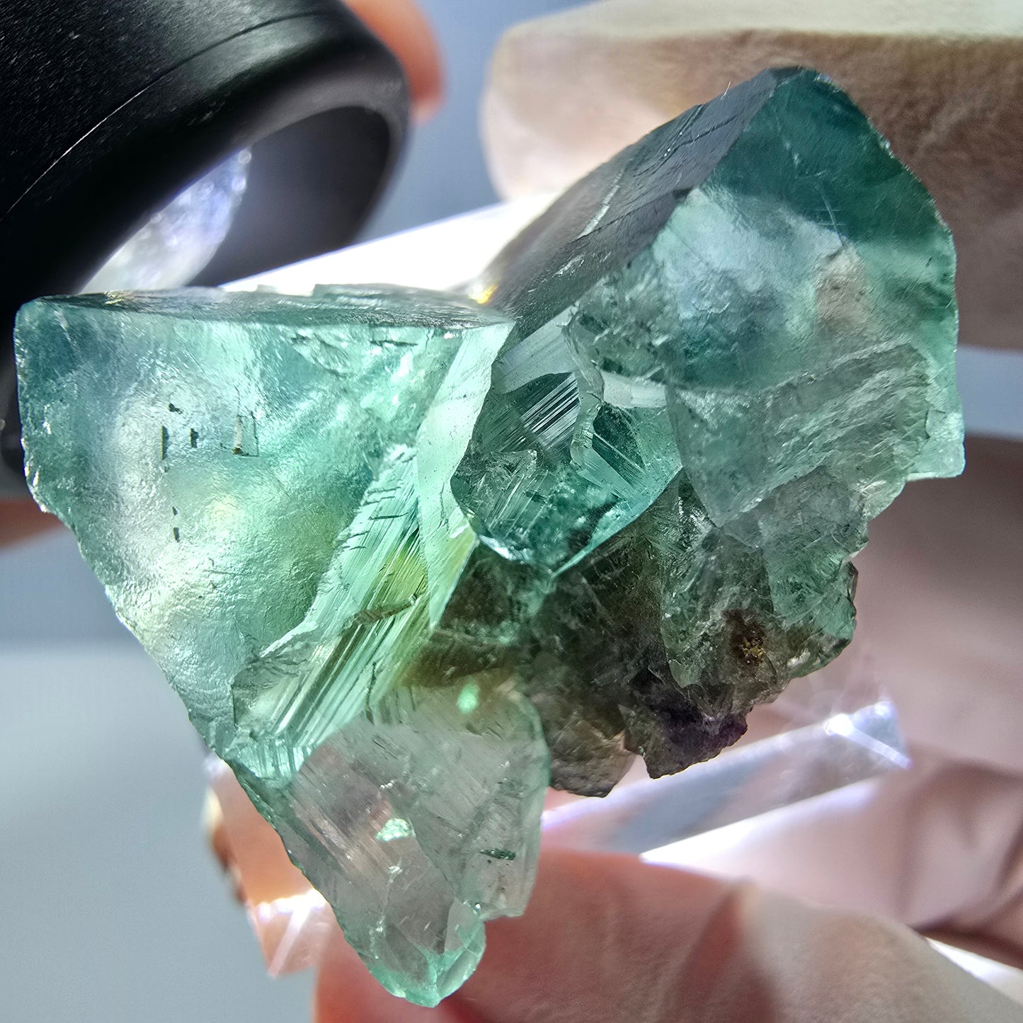 Phantom Fluorit Würfel Stufe, grün parkettiert Okorusu, Namibia 27*24*18mm