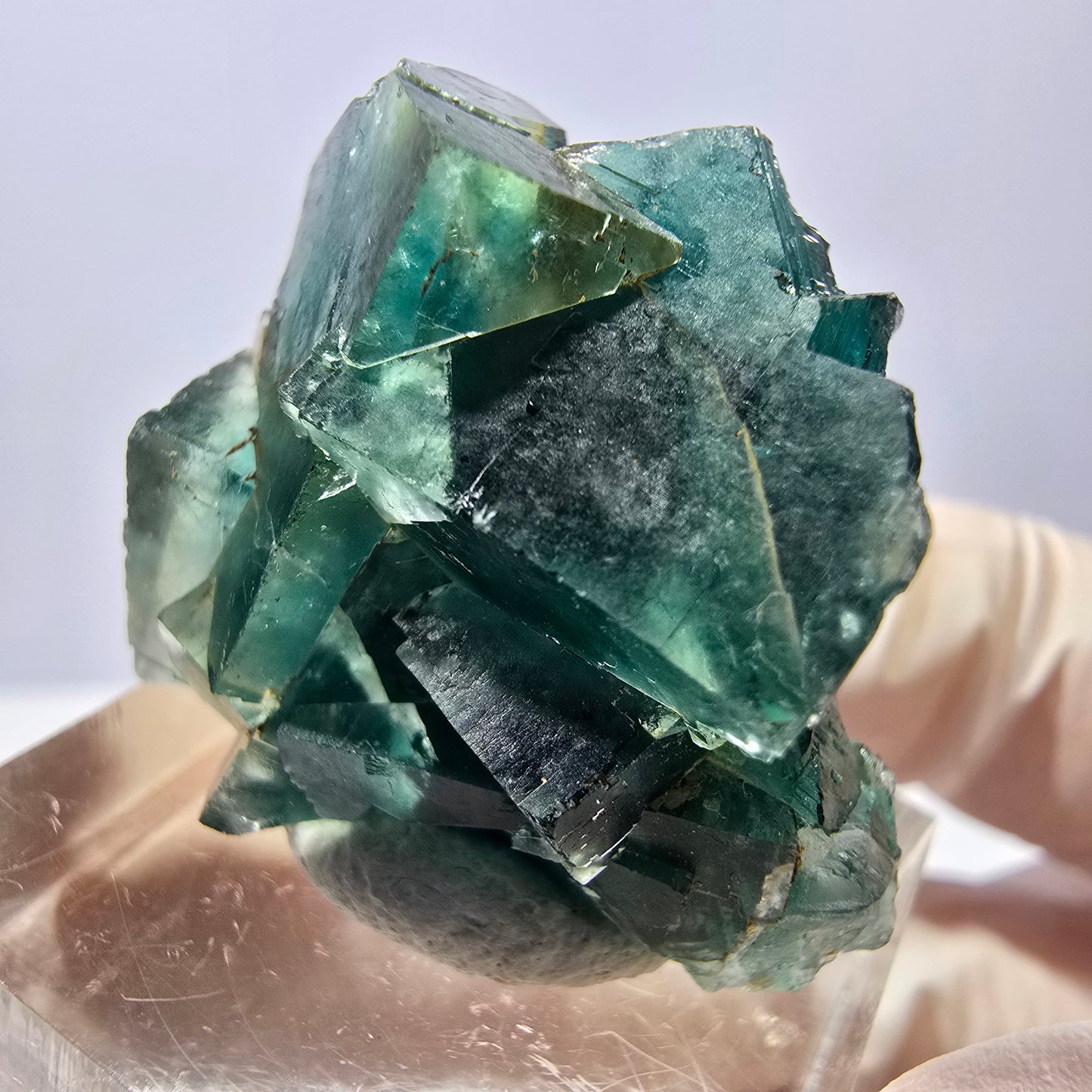 Spécimen de cube de fluorite fantôme, parquet vert Okorusu, Namibie 29*25*15 mm