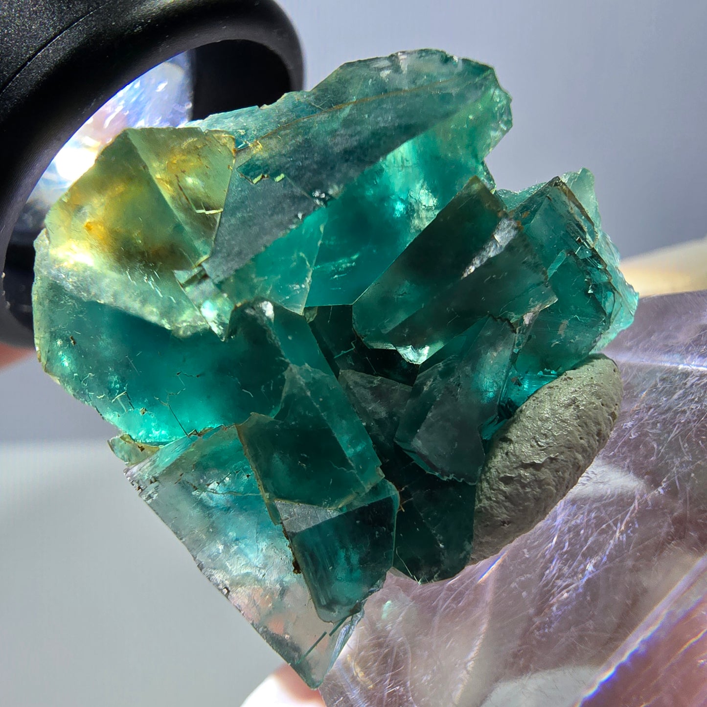 Spécimen de cube de fluorite fantôme, parquet vert Okorusu, Namibie 29*25*15 mm