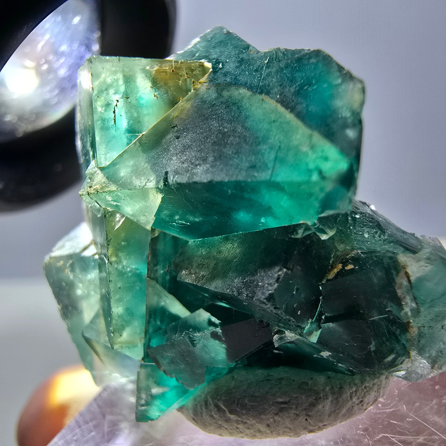 Spécimen de cube de fluorite fantôme, parquet vert Okorusu, Namibie 29*25*15 mm