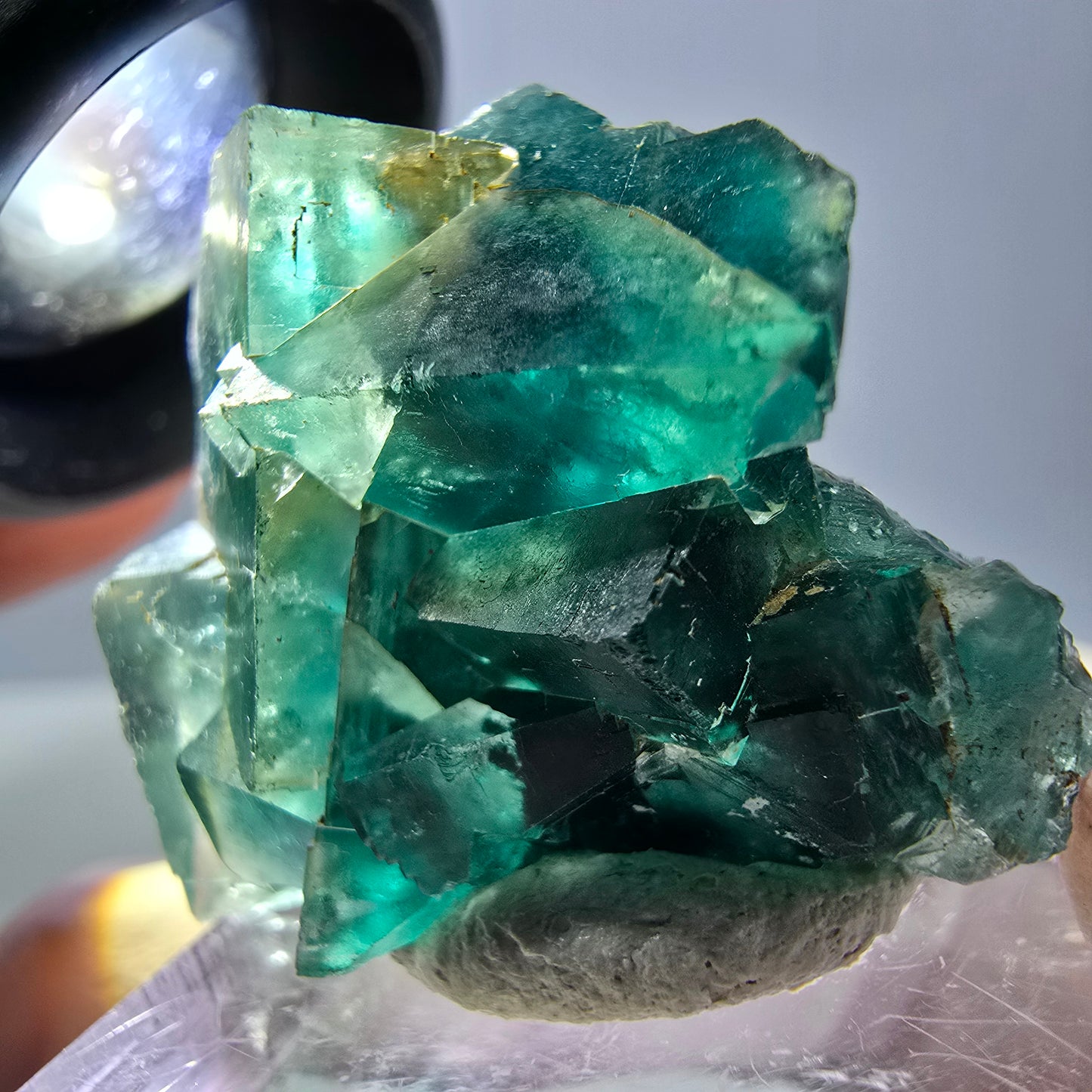 Spécimen de cube de fluorite fantôme, parquet vert Okorusu, Namibie 29*25*15 mm
