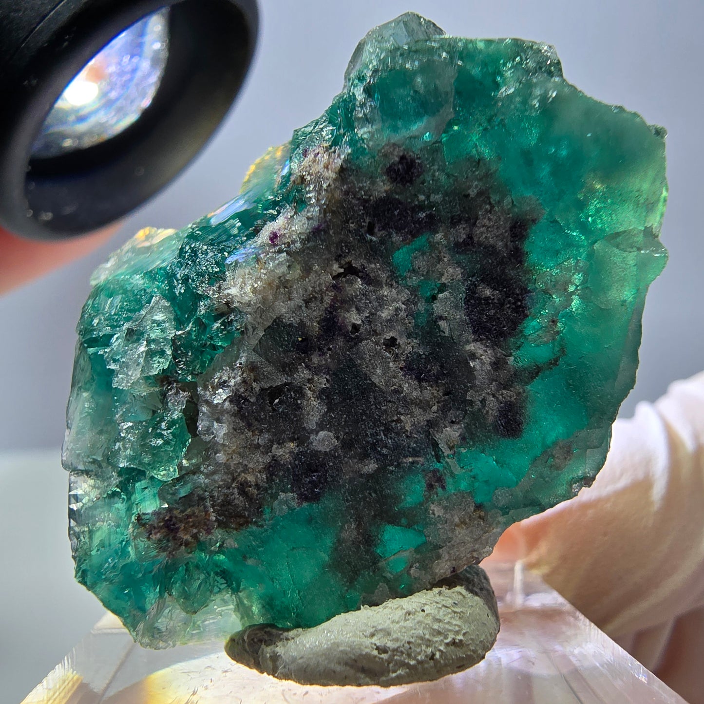 Spécimen de cube de fluorite fantôme, parquet vert Okorusu, Namibie 37 x 29 x 20 mm