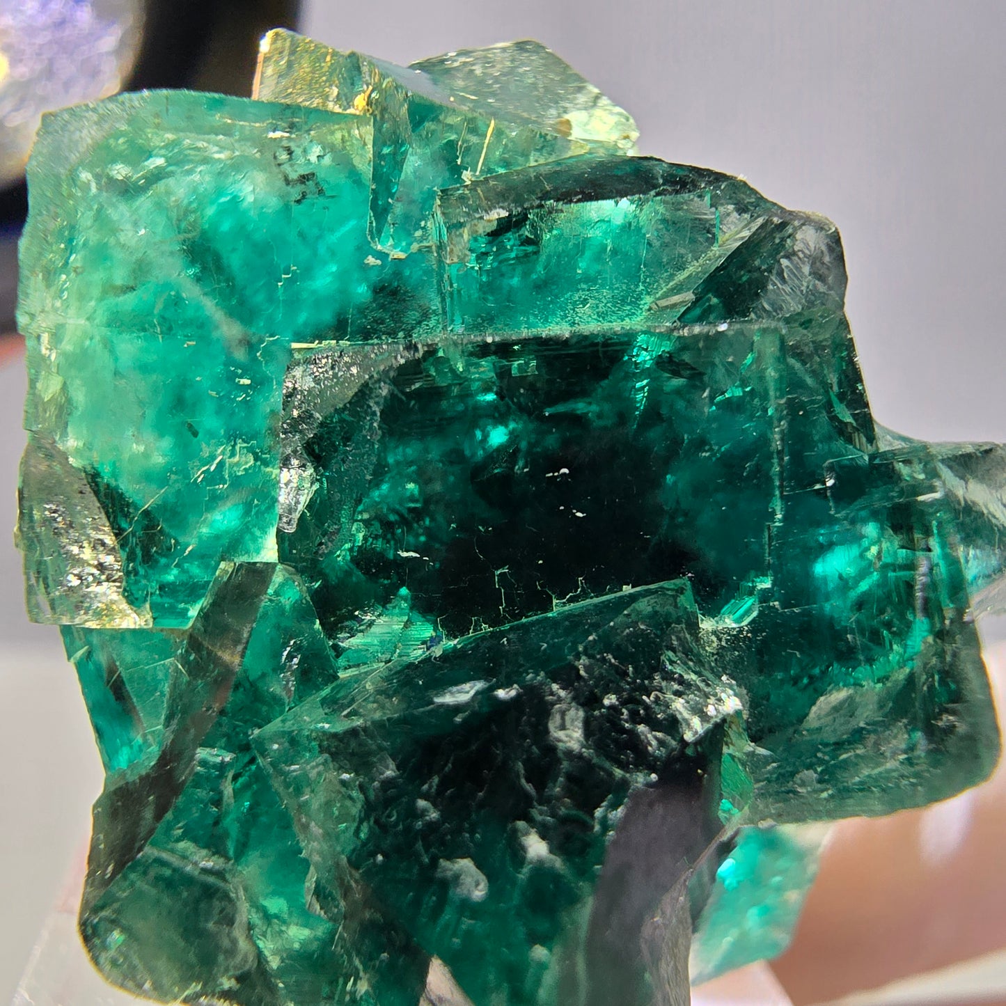Spécimen de cube de fluorite fantôme, parquet vert Okorusu, Namibie 37 x 29 x 20 mm