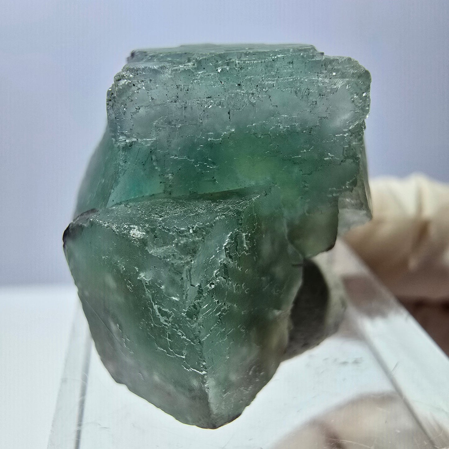 Phantom Fluorit Würfel Stufe, grün parkettiert Okorusu, Namibia 23*23*22mm