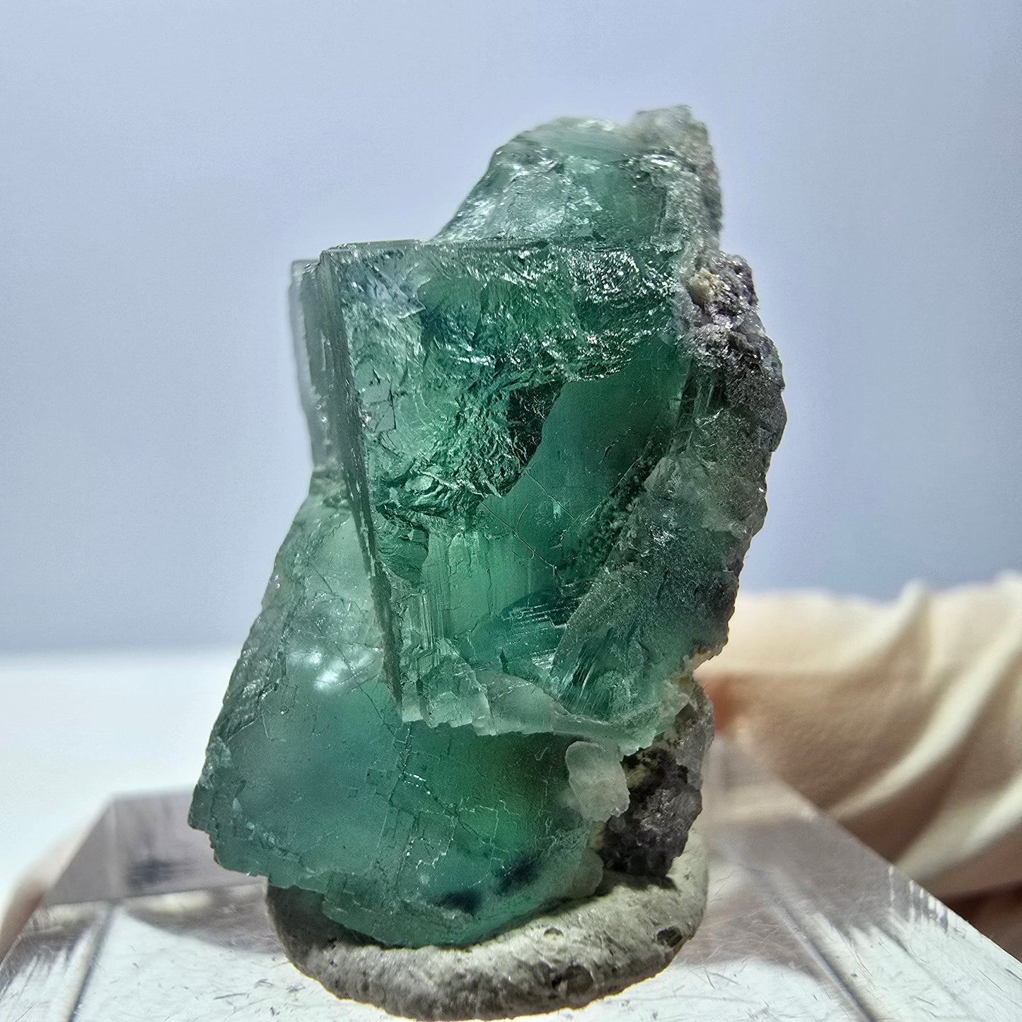 Phantom Fluorit Würfel Stufe, grün parkettiert Okorusu, Namibia 30*20*13mm