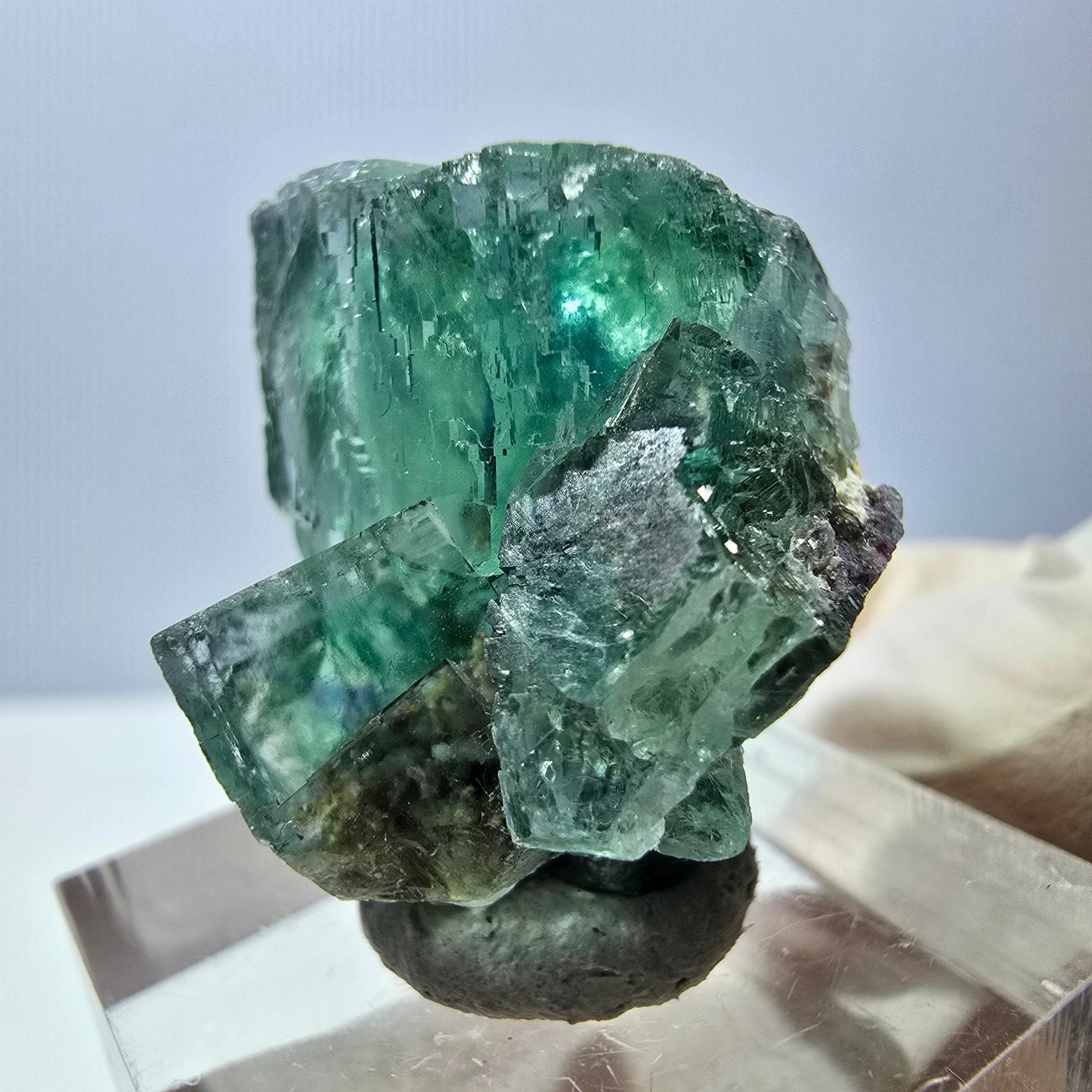 Phantom Fluorit Würfel Stufe, grün parkettiert Okorusu, Namibia 27*24*20mm