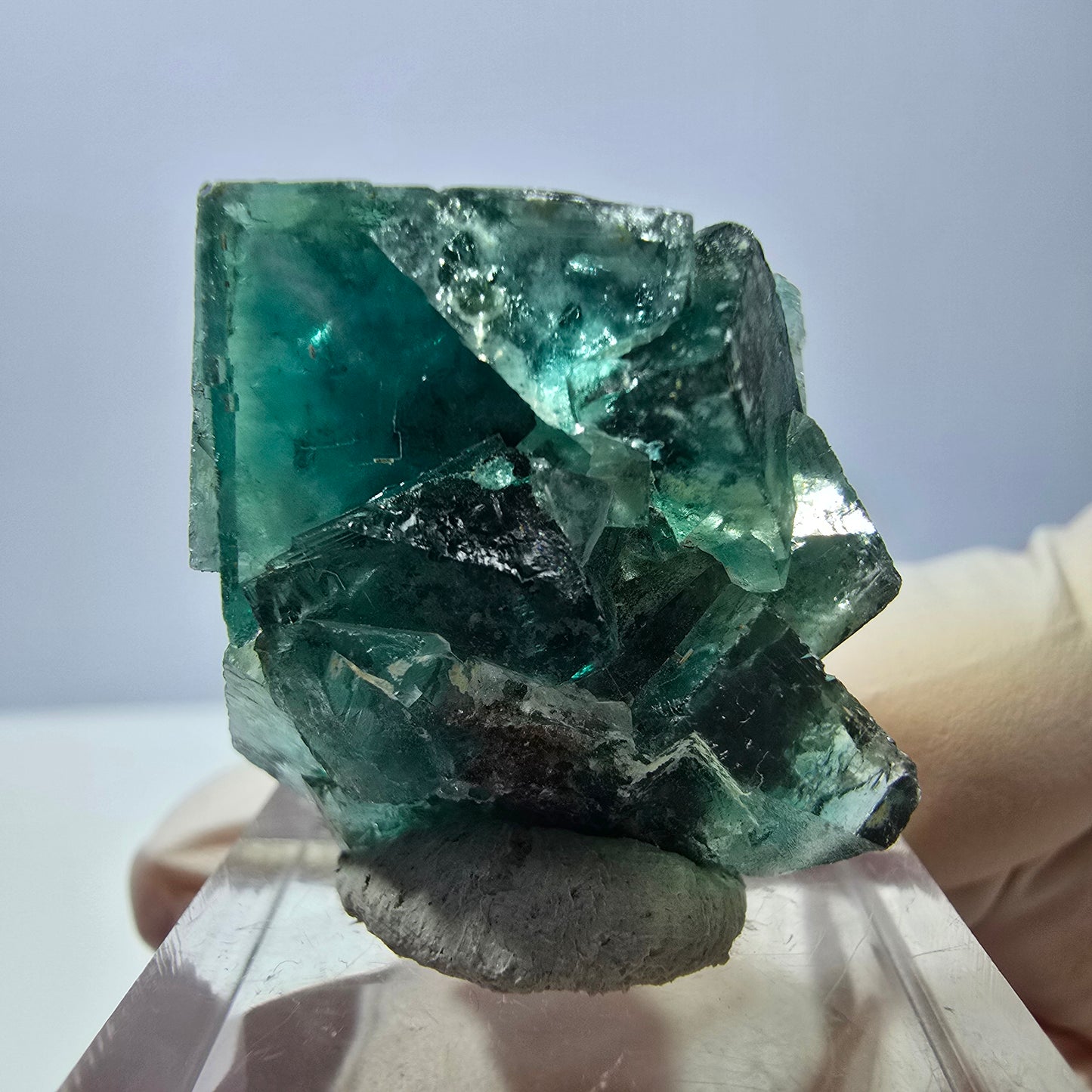 Spécimen de cube de fluorite fantôme, parquet vert Okorusu, Namibie 27 x 25 x 17 mm
