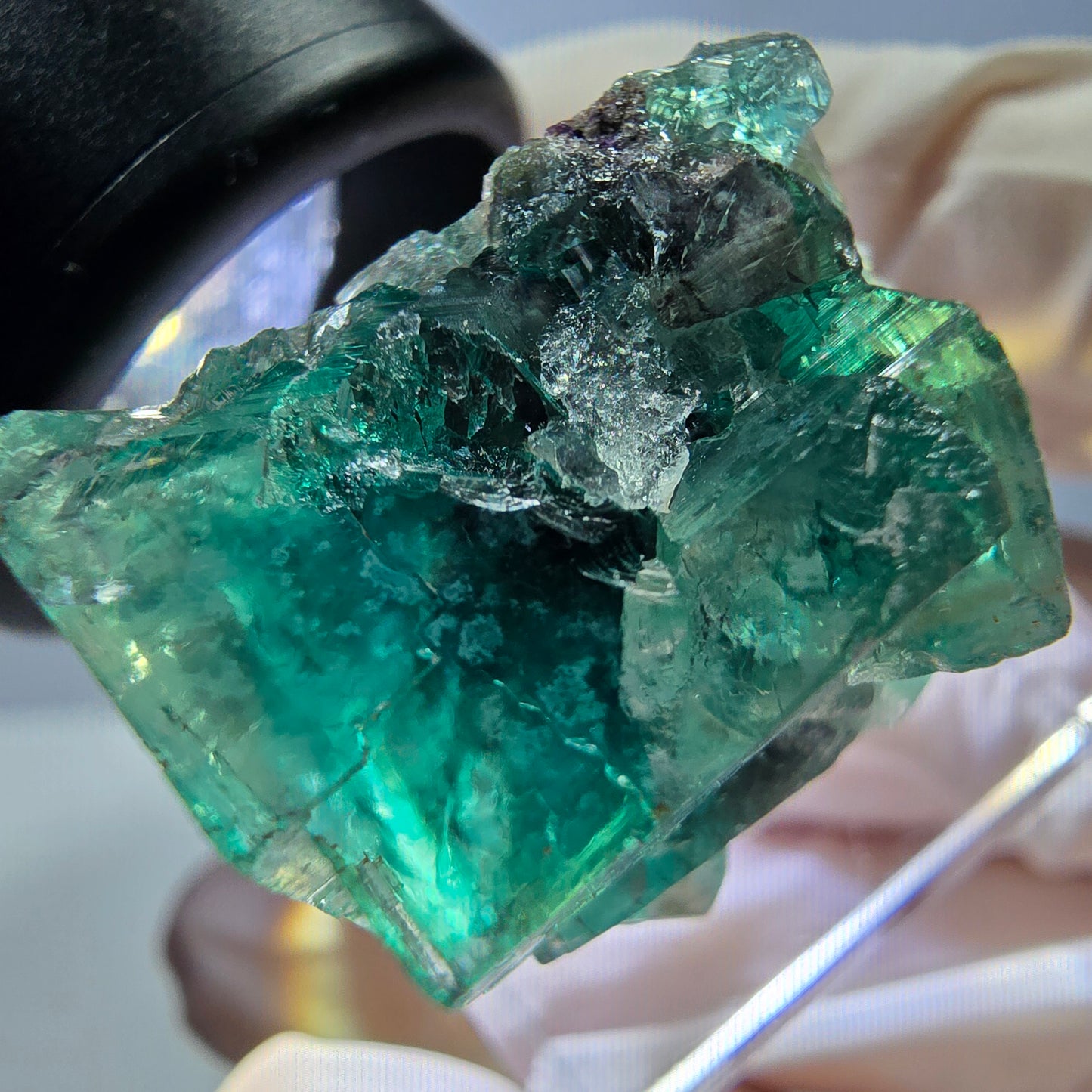 Spécimen de cube de fluorite fantôme, parquet vert Okorusu, Namibie 27 x 25 x 17 mm