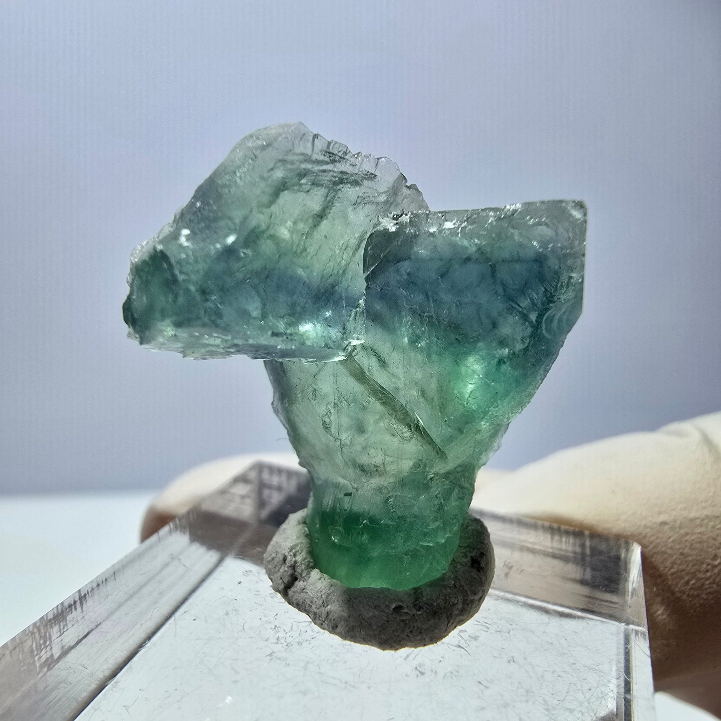 Phantom Fluorit Würfel Stufe, grün parkettiert Okorusu, Namibia 24*23*13mm