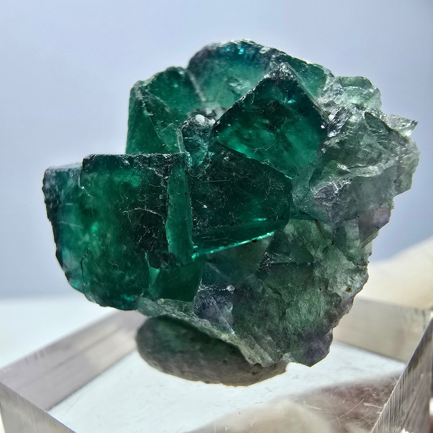 Phantom Fluorit Würfel Stufe, grün parkettiert Okorusu, Namibia 27*27*17mm