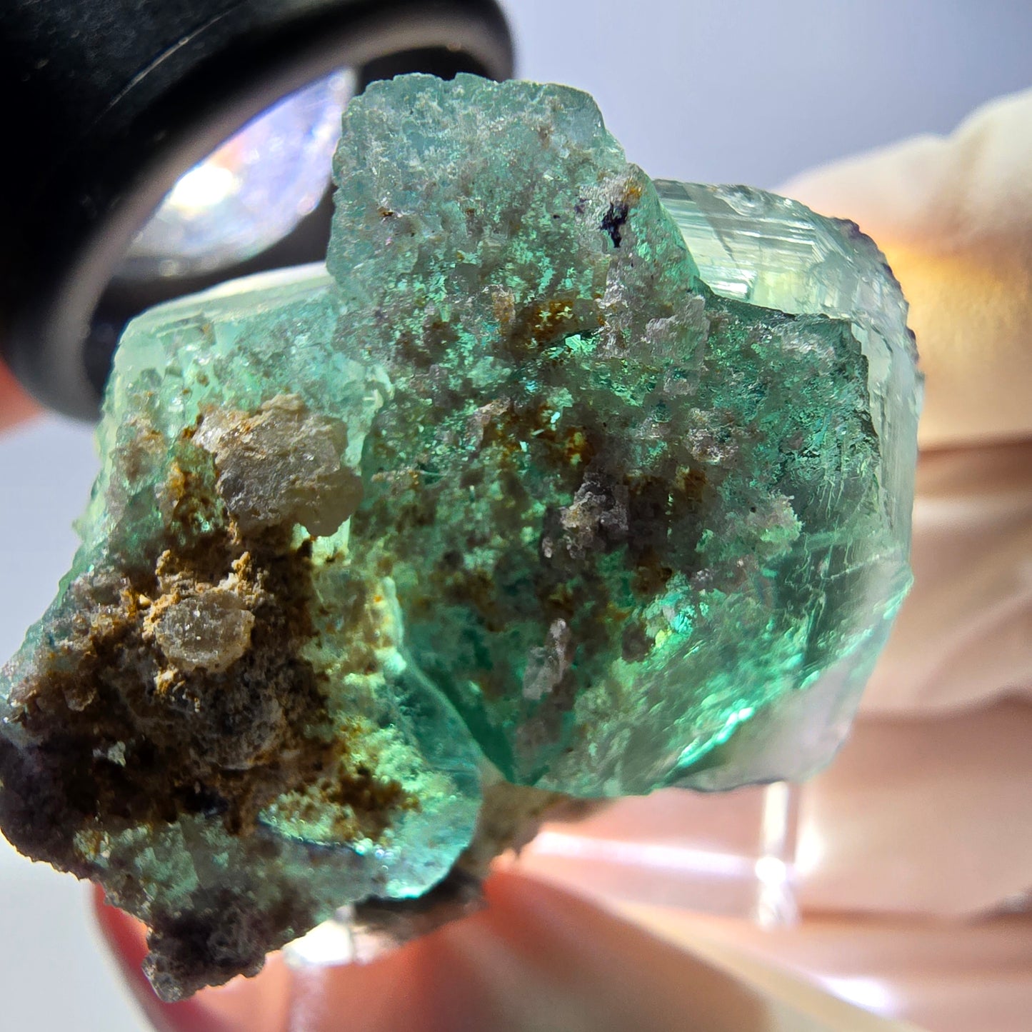 Spécimen de cube de fluorite fantôme, parquet vert Okorusu, Namibie 34*29*28 mm