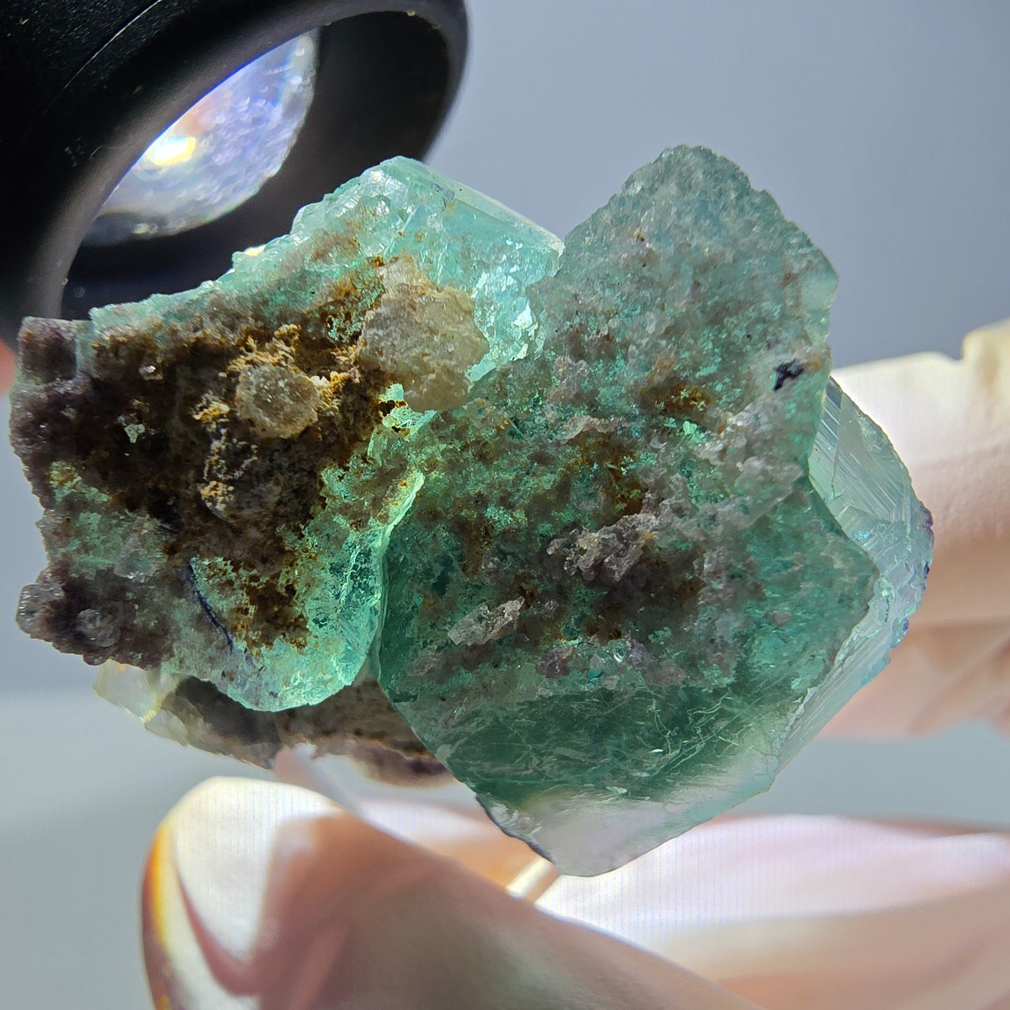 Spécimen de cube de fluorite fantôme, parquet vert Okorusu, Namibie 34*29*28 mm