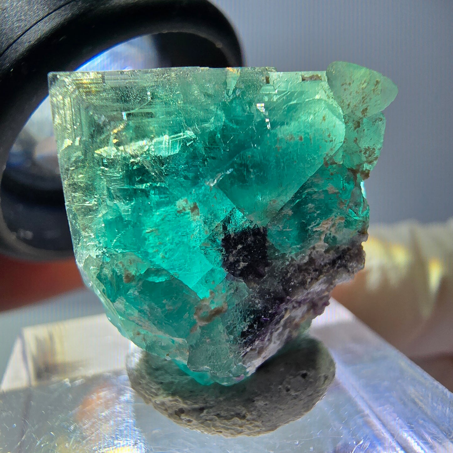 Phantom Fluorit Würfel Stufe, grün parkettiert Okorusu, Namibia 21*21*13mm