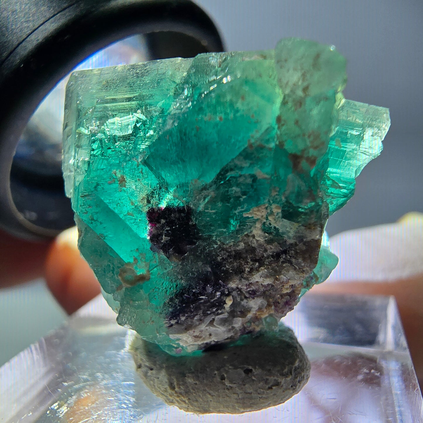 Phantom Fluorit Würfel Stufe, grün parkettiert Okorusu, Namibia 21*21*13mm