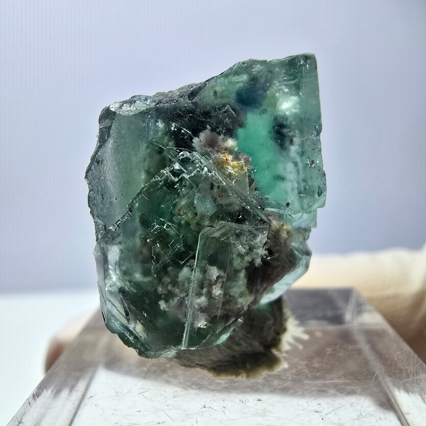 Spécimen de cube de fluorite fantôme, parquet vert Okorusu, Namibie 22 x 19 x 16 mm
