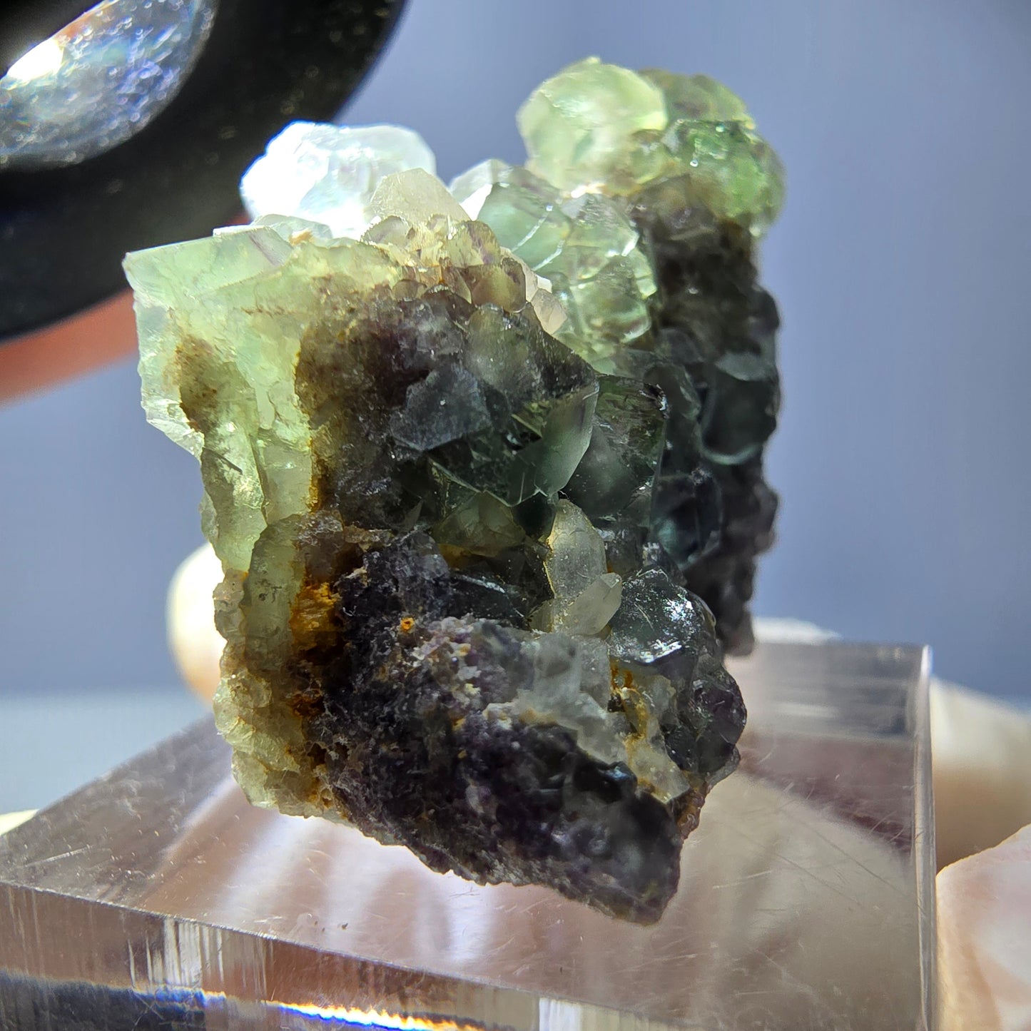 Phantom Fluorit Würfel, Quarz Stufe, grün Okorusu, Namibia 31*25*20mm
