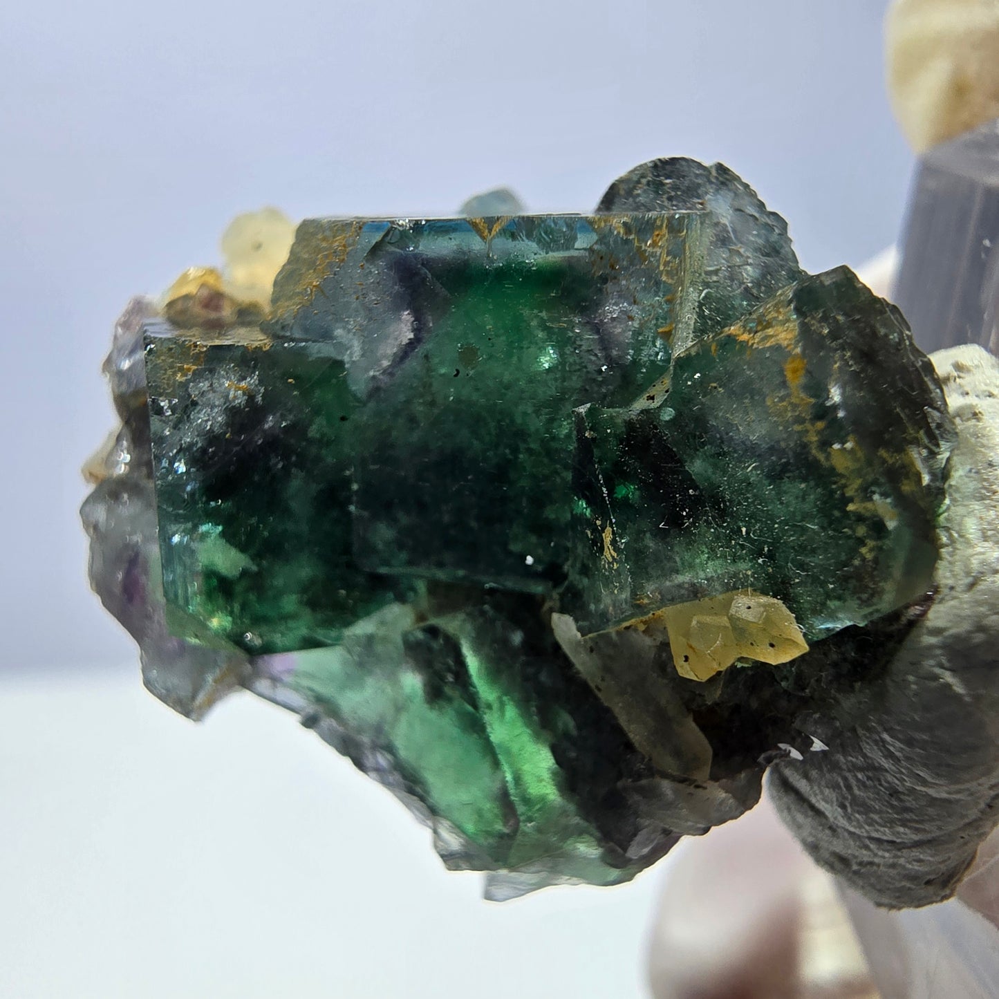 Phantom Fluorit Würfel, Quarz Stufe, grün Okorusu, Namibia 28*23*16mm