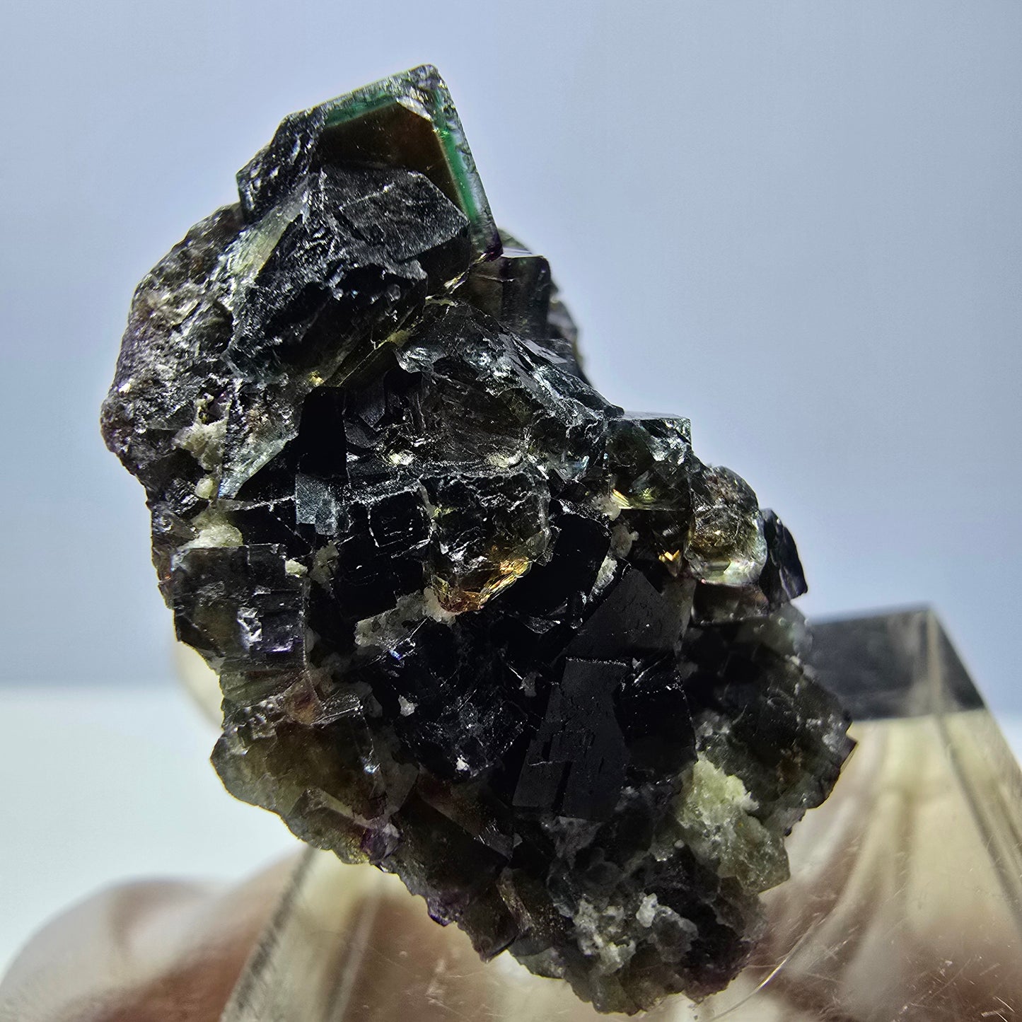 Phantom Fluorit Würfel Stufe, grün lila Okorusu, Namibia 28*24*13mm